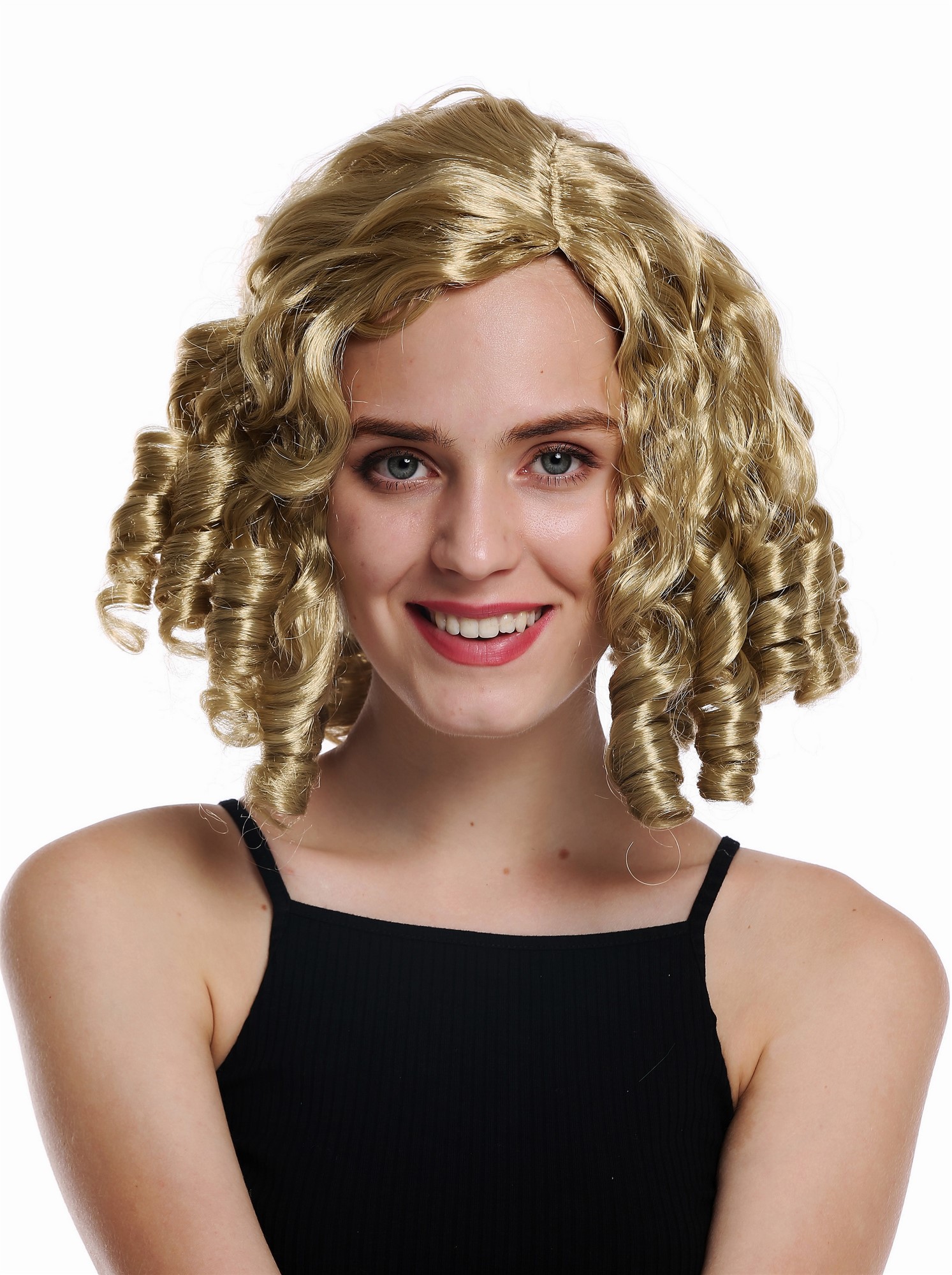 Women's party wig Baroque Gothic Lolita cosplay corkscrew curls blonde 91308, view 3, WIG ME UP: Your Perücken Online Shop Party Wig, Ladies, light blonde, curled, shoulder-length