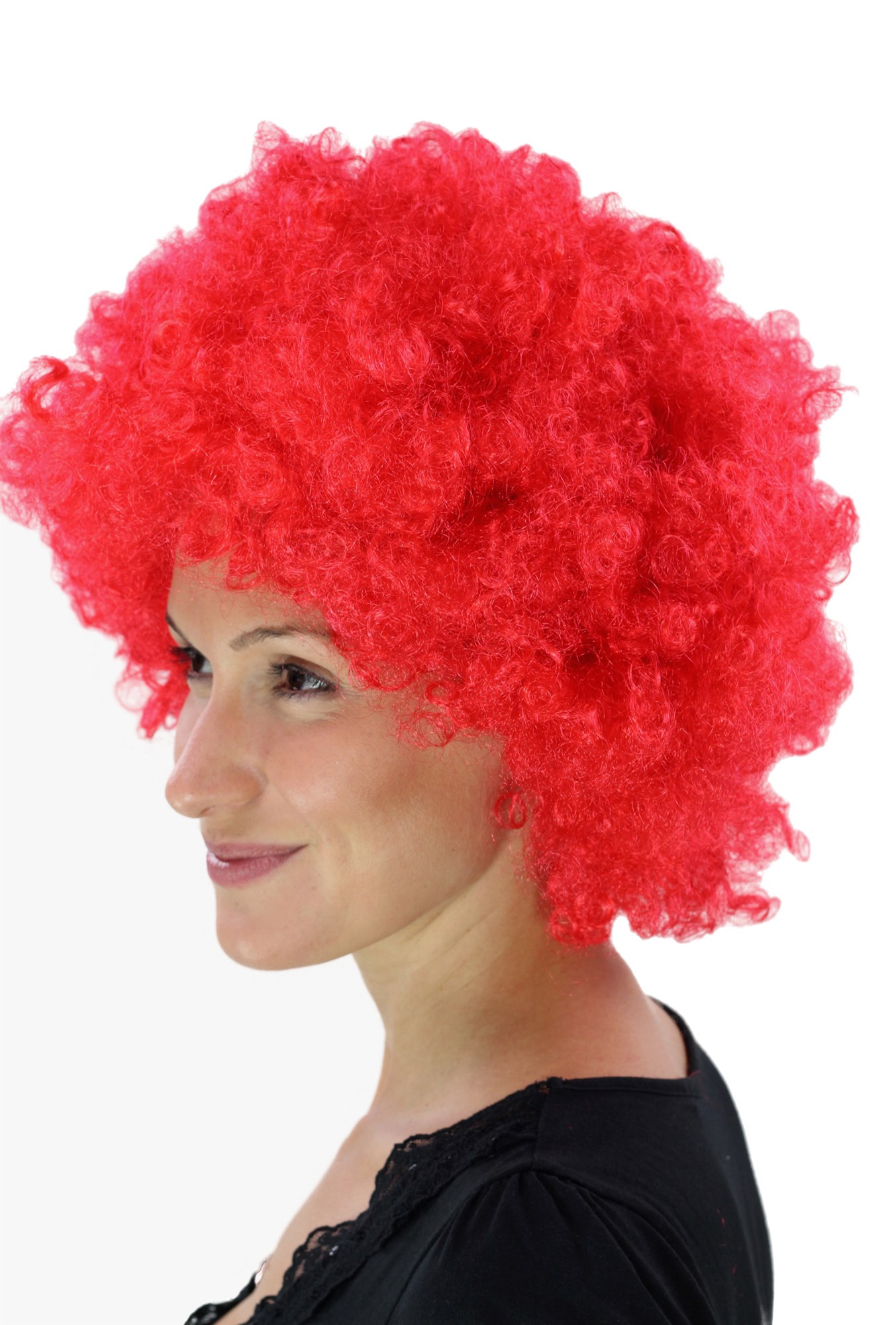 Party Wig, Unisex, bright red, curled, short