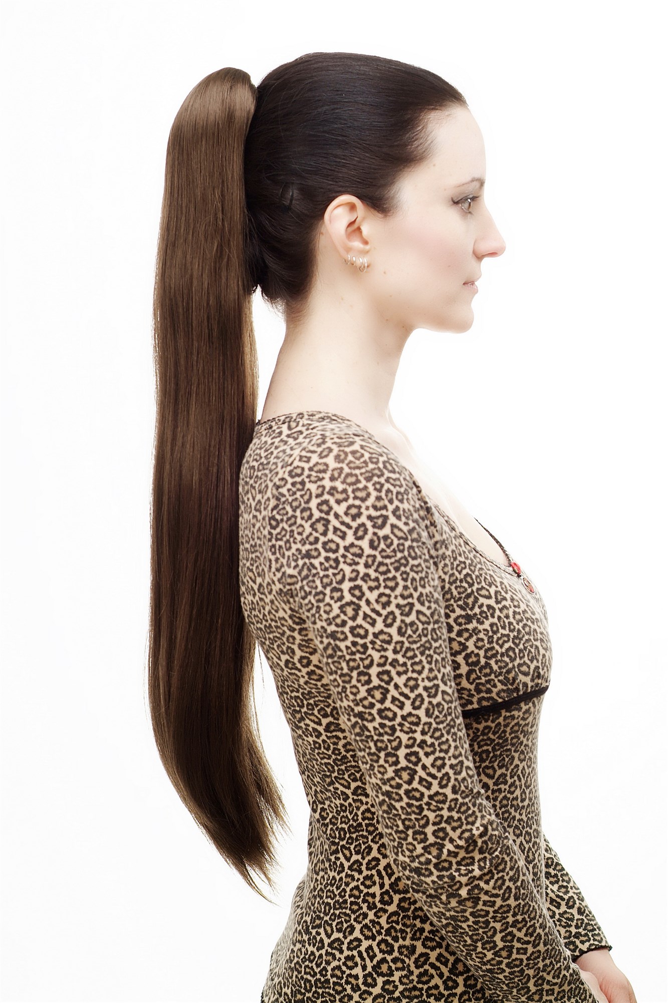 Hairpiece PONYTAIL with Claw Clamp/Clip extremely long straight & smooth medium brown T113-8 70 cm, view 4, WIG ME UP: Your Perücken Online Shop Ponytails, Brown, straight, long