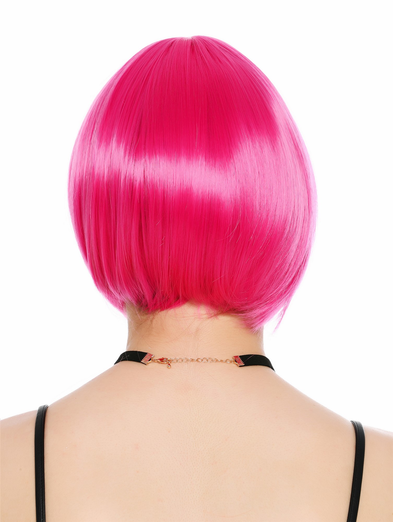 Damenperücke kurz Bob Pony glatt leuchtendes Pink Rosa SZL0751-DHT8D