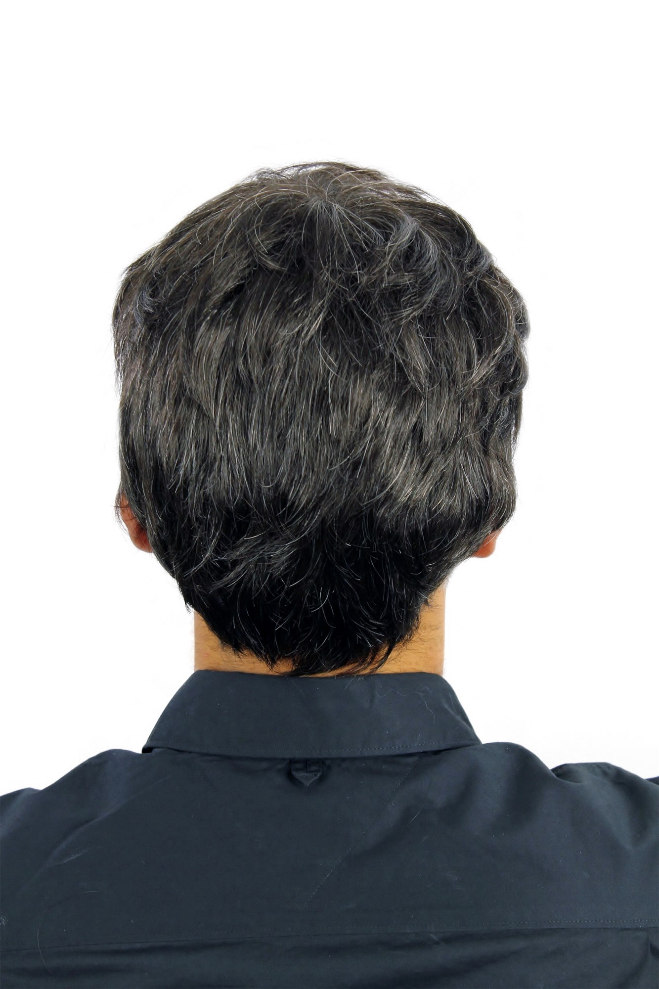 CM-195-3+613 Men Gents  Wig short wavy very dense dark brown with streaks of gray grey, view 3, WIG ME UP: Your Perücken Online Shop Quality Wigs, Men, dark brown-light blonde mix, wavy, short