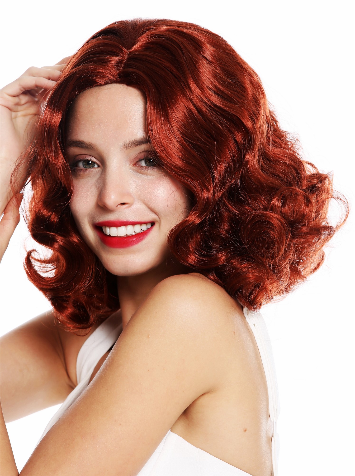 Lady wig 20's swing Charleston middle parting wavy dark copper red GFW1726, view 3, WIG ME UP: Your Perücken Online Shop Quality Wigs, Ladies, copper, wavy, short