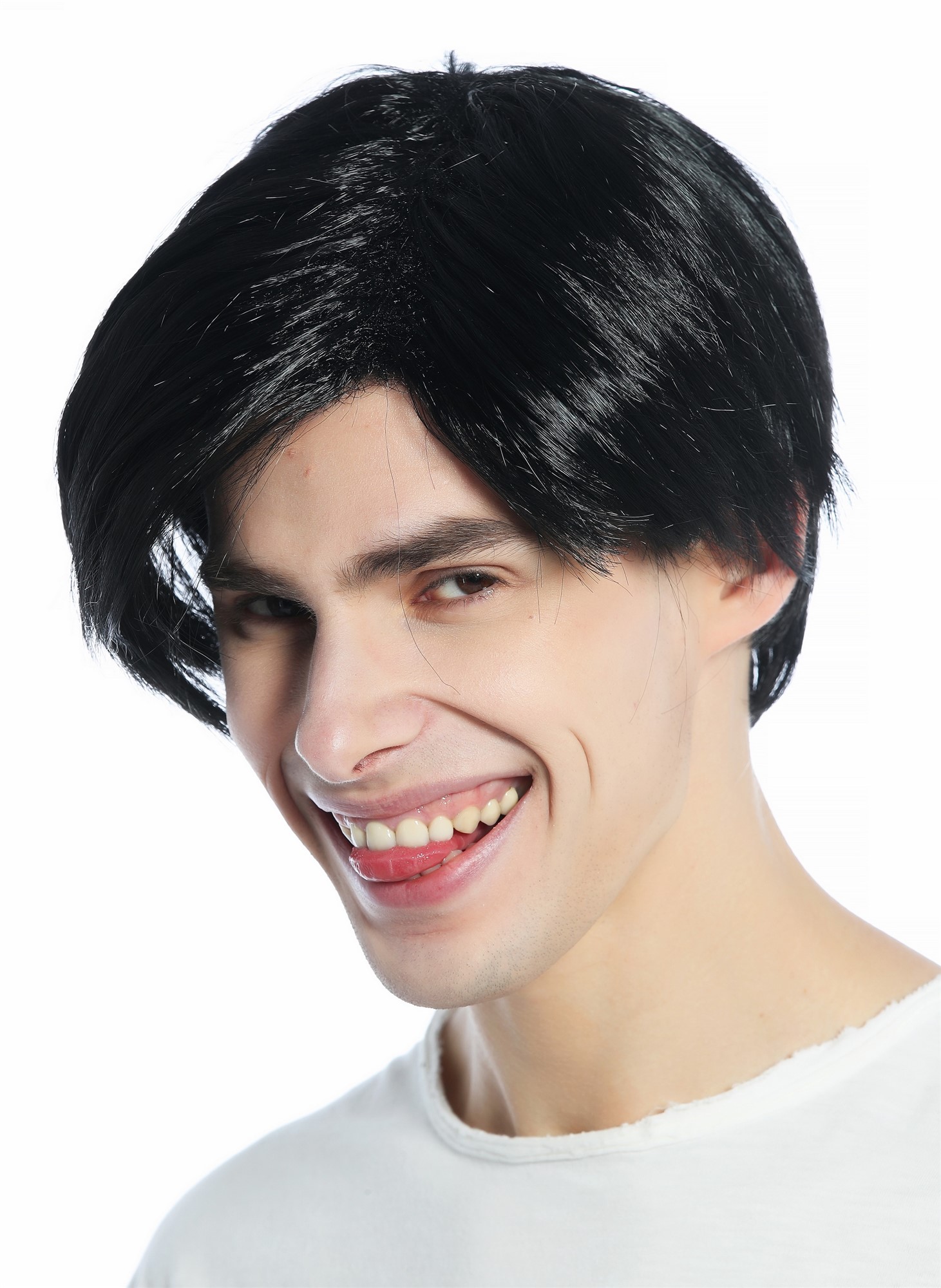 Halloween Carnival Wig Men Women unisex parting short straight Emo black CW-001, view 3, WIG ME UP: Your Perücken Online Shop Party Wig, Unisex, Black, straight, short
