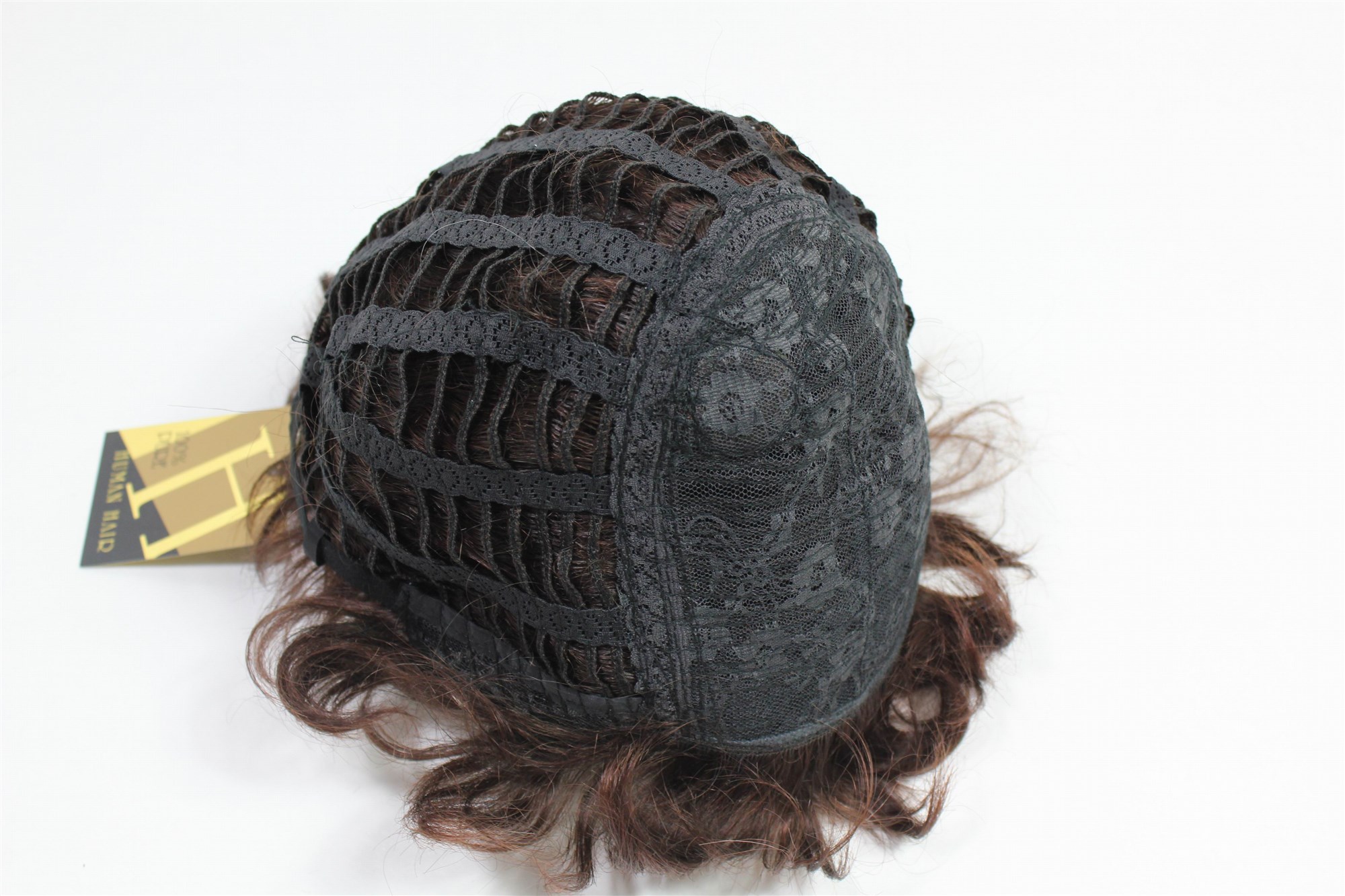 hochwertige Qualitätsperücken, Echthaarperücke Wellig Kurz Kastanie T8301HH-2T33, Ansicht 5, WIG ME UP: Ihr Perücken Online Shop wellige Tressen-Perücke mit Kopfhaut-Imitat 100% Echthaar Braun kurze Haare für Damen