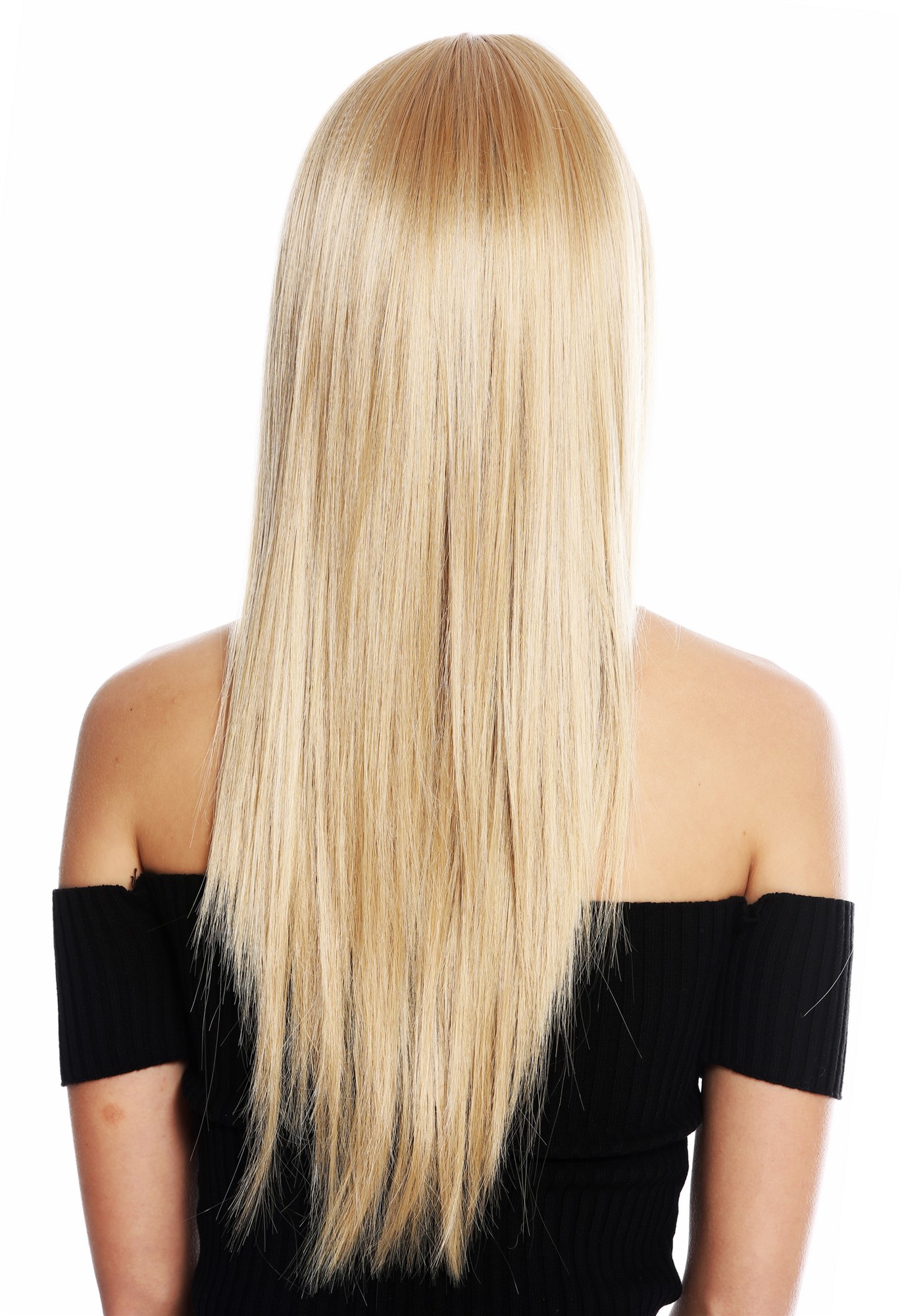 Women's wig long sleek straight long fringe parted golden blonde VK-8, view 4, WIG ME UP: Your Perücken Online Shop Quality Wigs, Ladies, golden blonde, straight, long