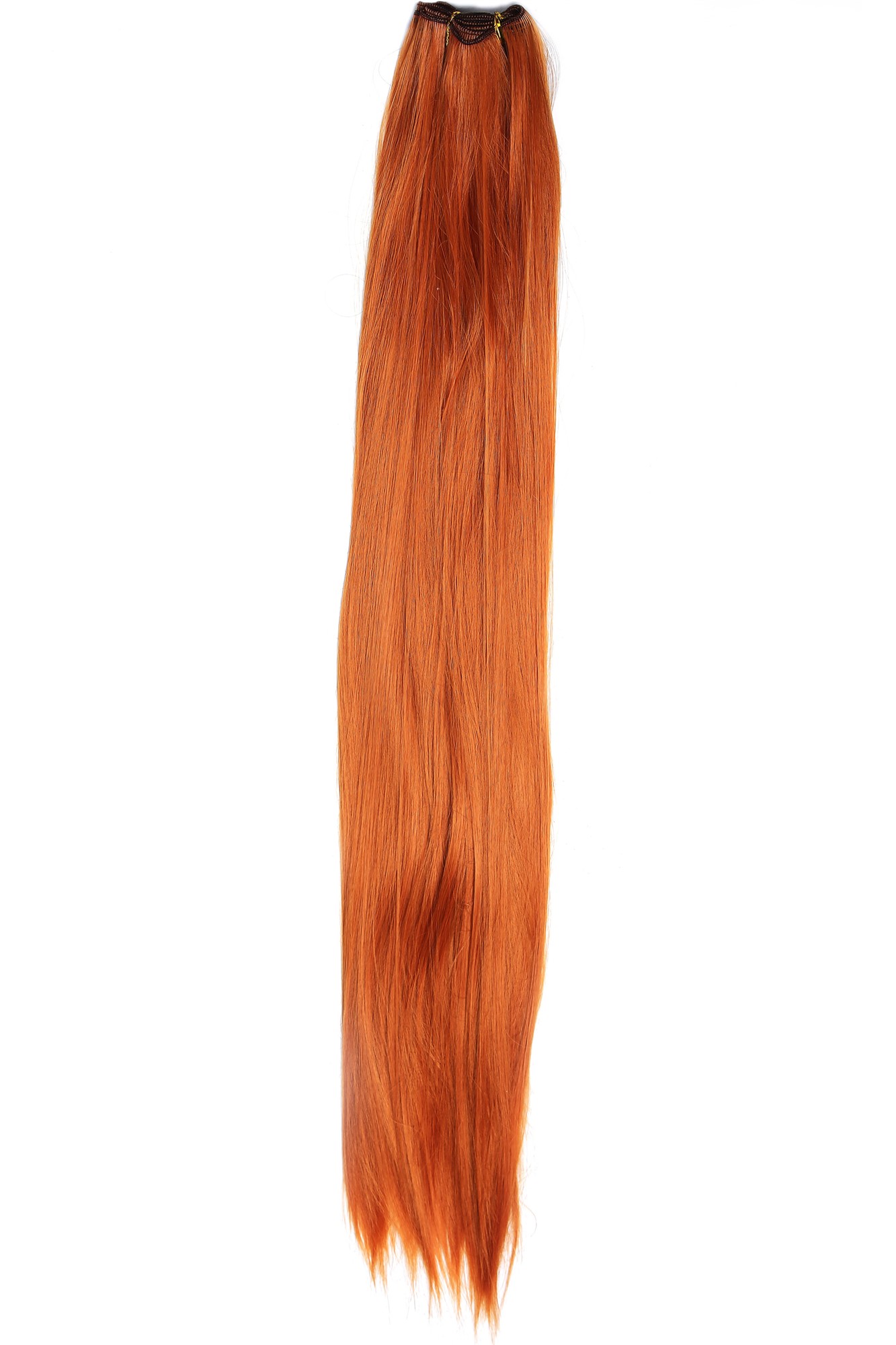 Wefts, orange-red, straight, very long