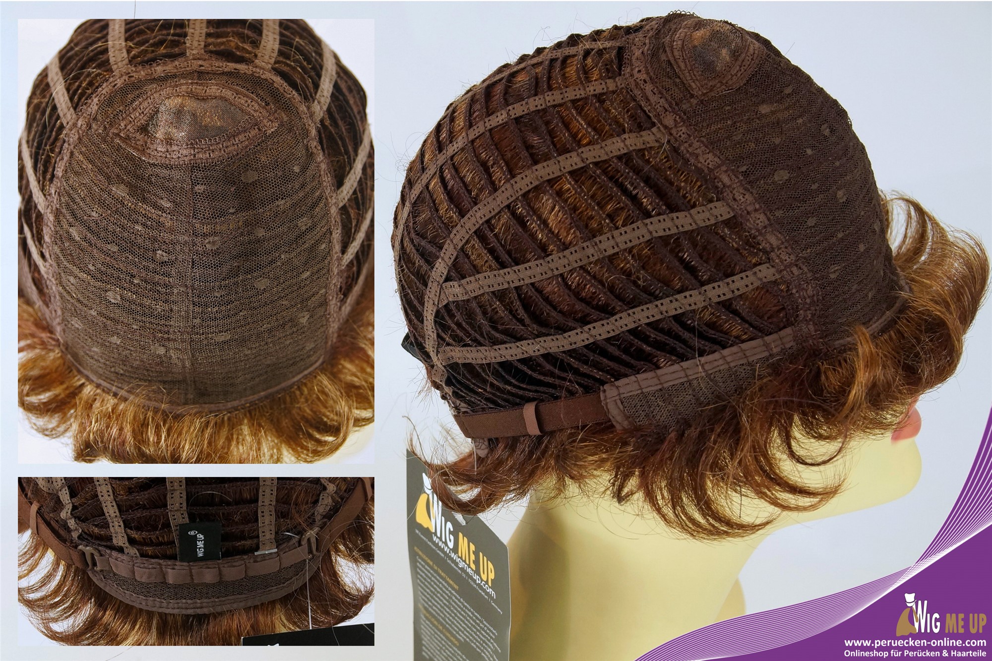 Lady wig monofilament short androgynous brown highlights light brown PAM-MT, view 7, WIG ME UP: Your Perücken Online Shop Quality Wigs, Ladies, brown mix, straight, short