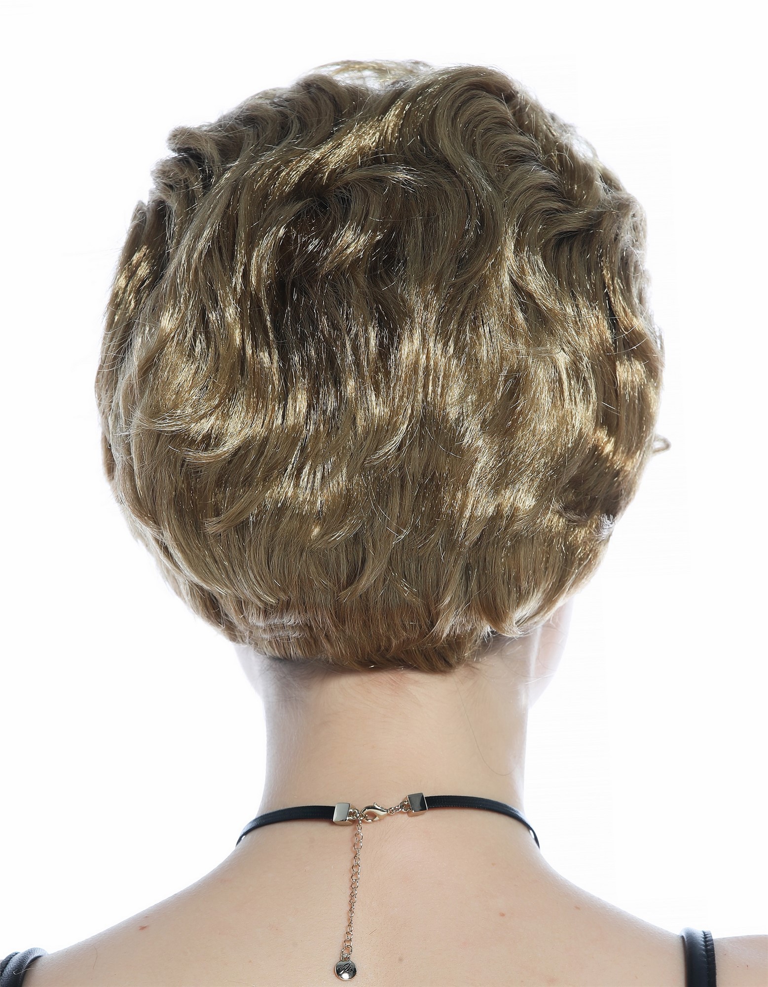 günstige Party Perücke, Perücke kurz wellig gewellt blond 215220-FR61B-6, Ansicht 5, WIG ME UP: Ihr Perücken Online Shop wellige Party Perücke Goldblond kurze Haare für Damen