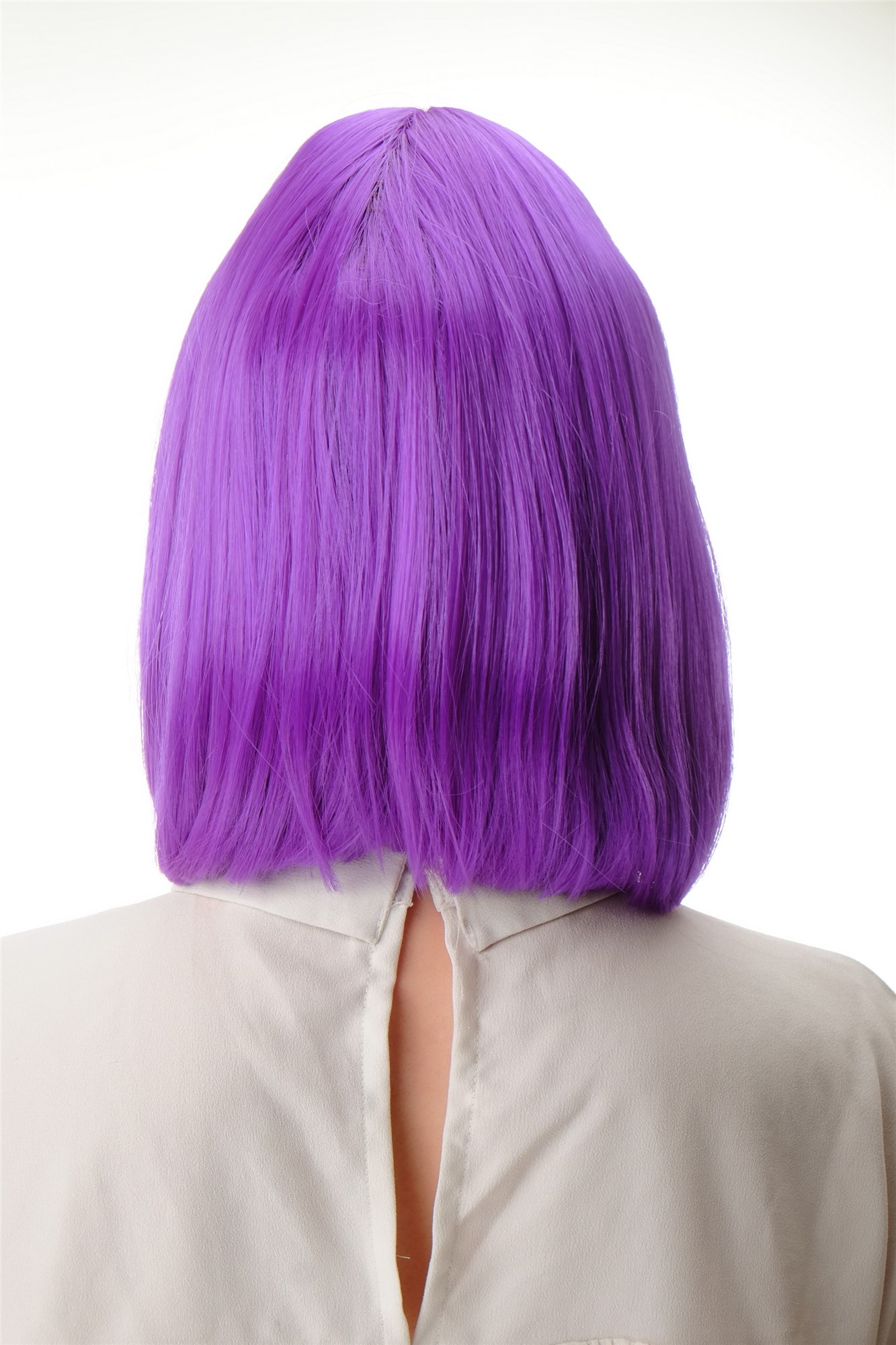 hochwertige Qualitätsperücken, Perücke Longbob Bob Pony Lila GFW673-F11, Ansicht 4, WIG ME UP: Ihr Perücken Online Shop glatte Tressen-Perücke mit Kopfhaut-Imitat Lila kurze Haare für Damen