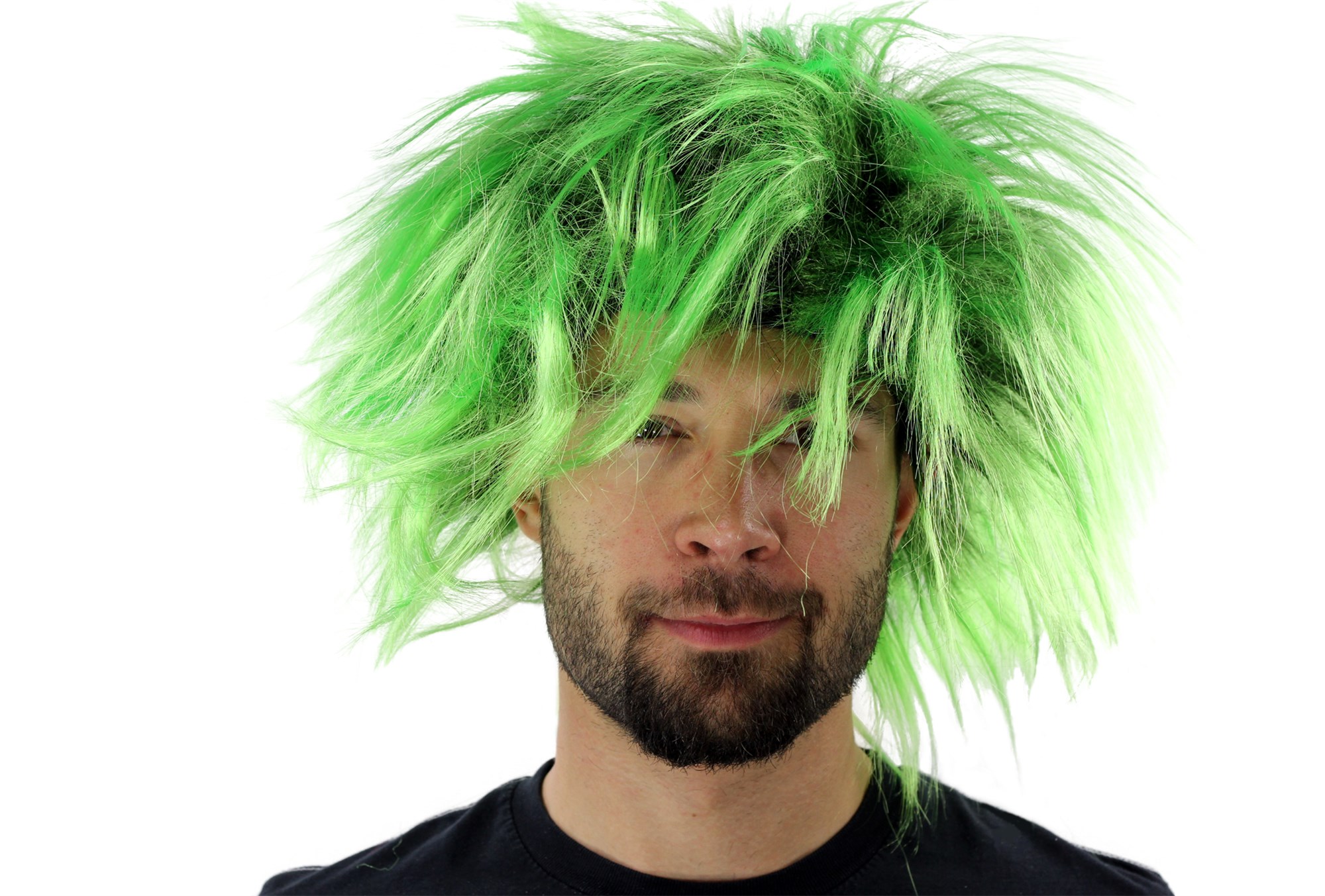 Party Wig, Ladies, neon green, wavy, short