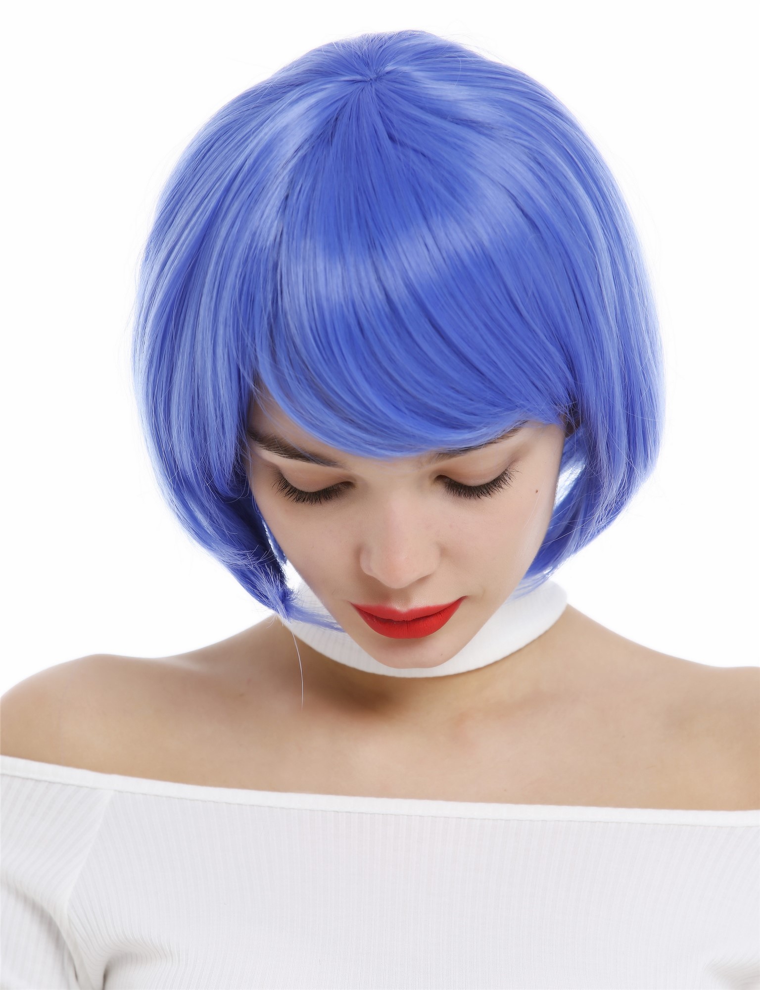 Quality Wigs, Ladies, azure blue, straight, short