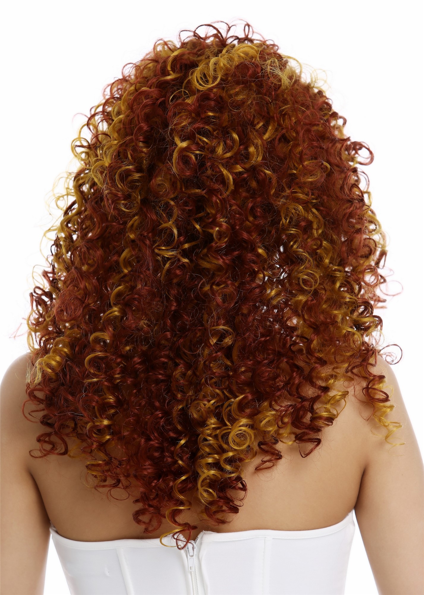 Lady Wig long very curly voluminous curls curled copper red goldblond mix VK-35 , view 4, WIG ME UP: Your Perücken Online Shop Quality Wigs, Ladies, red-blonde mix, curled, long