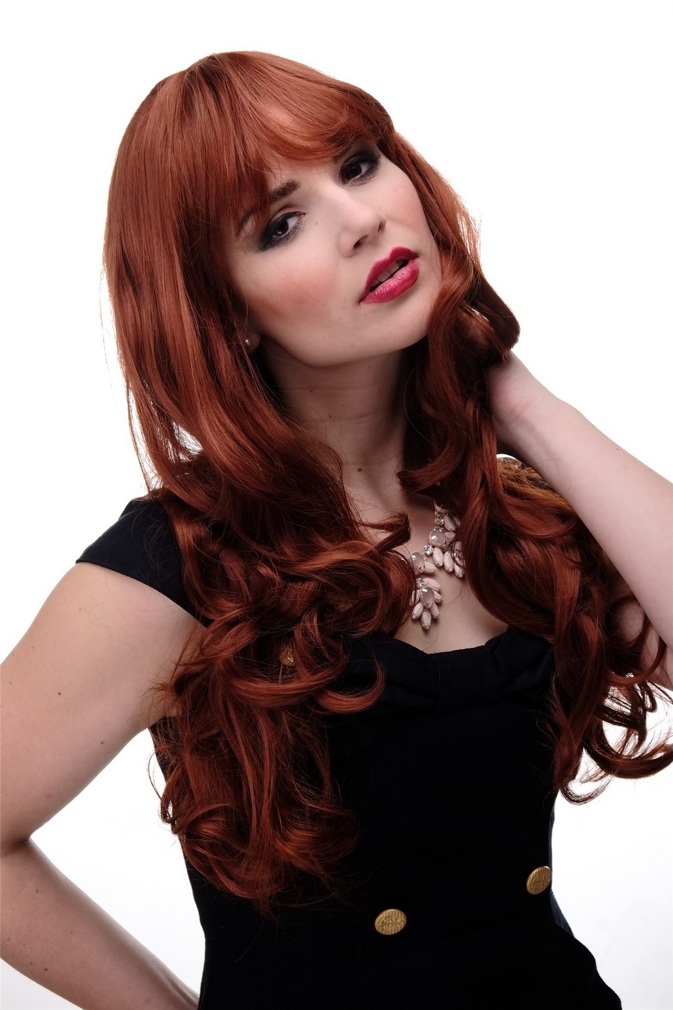 Quality Wigs, Ladies, copper, curled, long