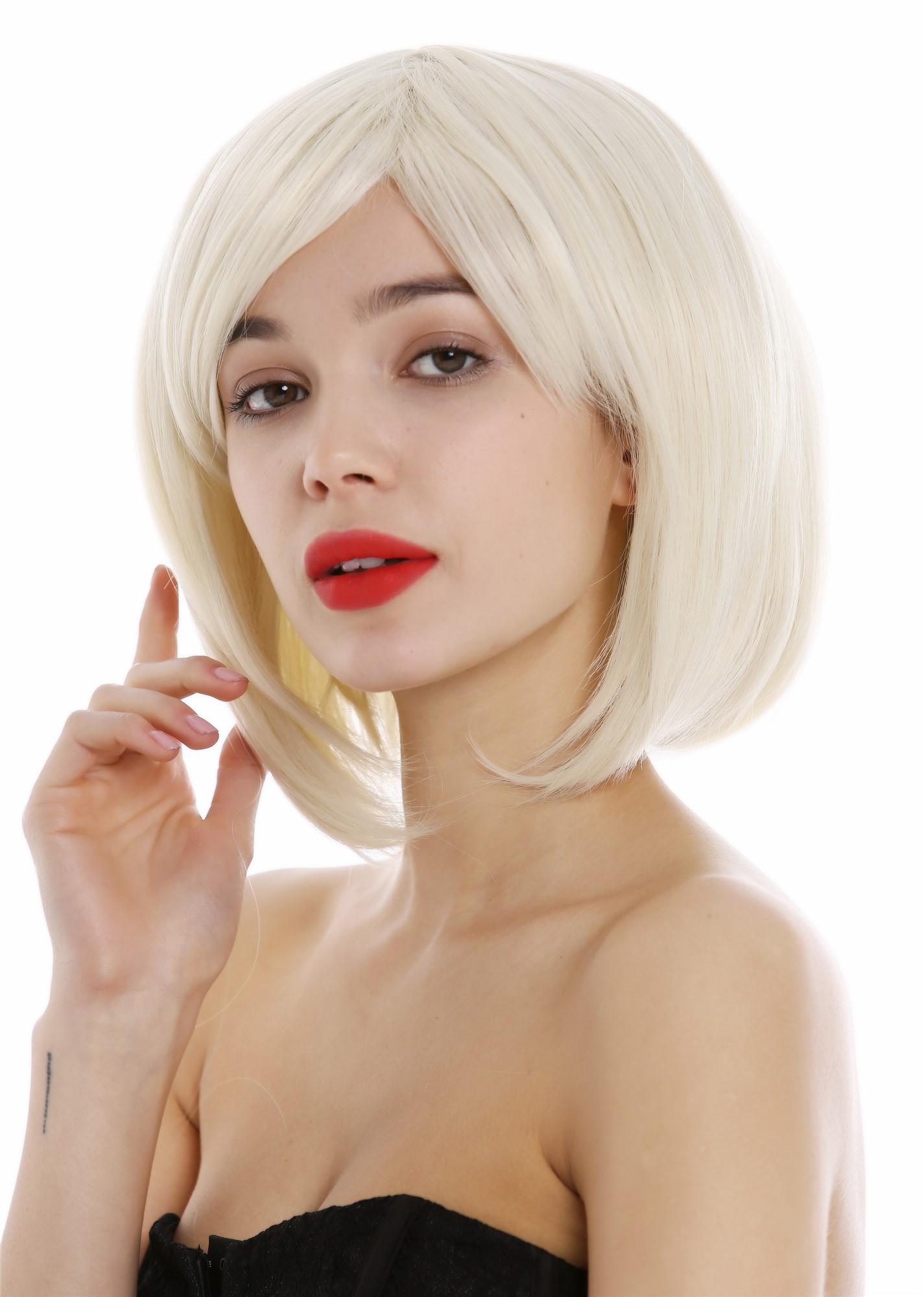 Quality Wigs, Ladies, platinum blonde, straight, short