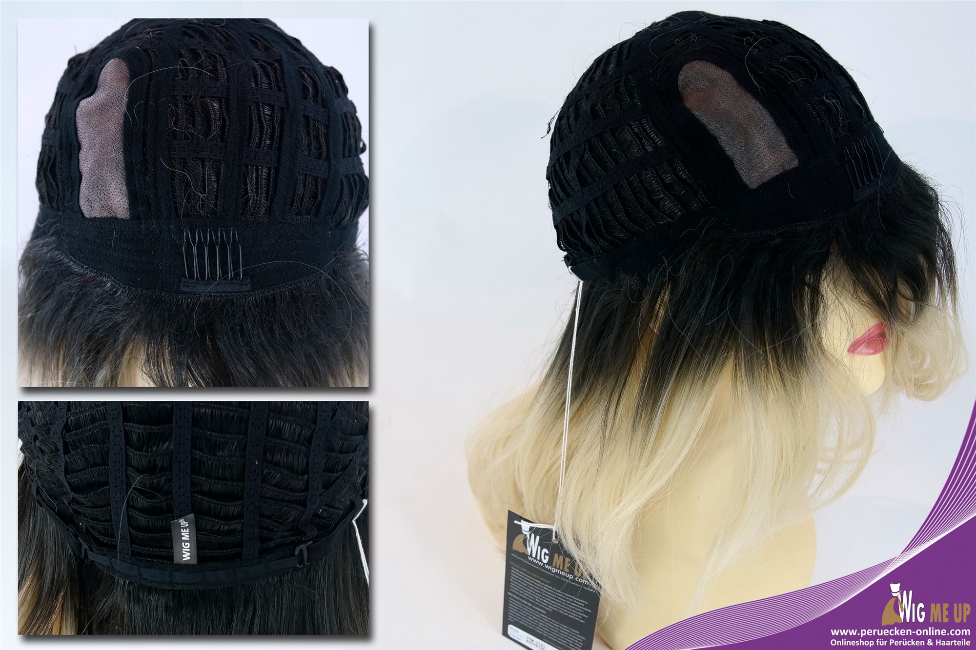 Lady wig mono long layered wavy parting ombre brown light blonde TYM-1191-MT, view 7, WIG ME UP: Your Perücken Online Shop Quality Wigs, Ladies, blonde-brown mix, wavy, long