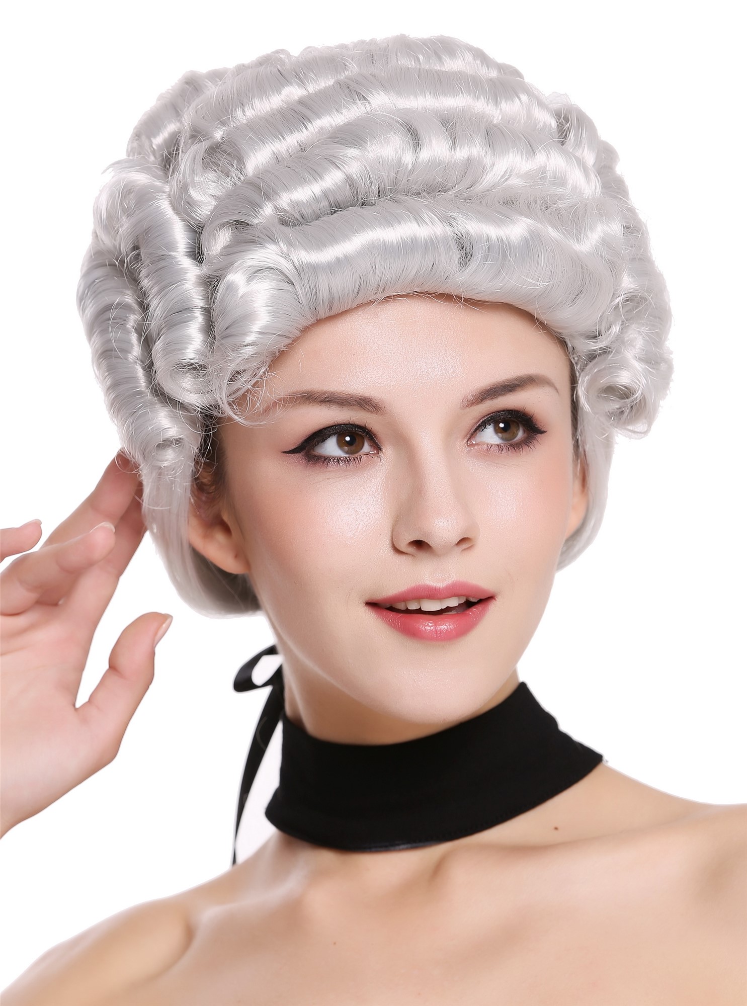 Party Wig, Men, Grey, curled, shoulder-length