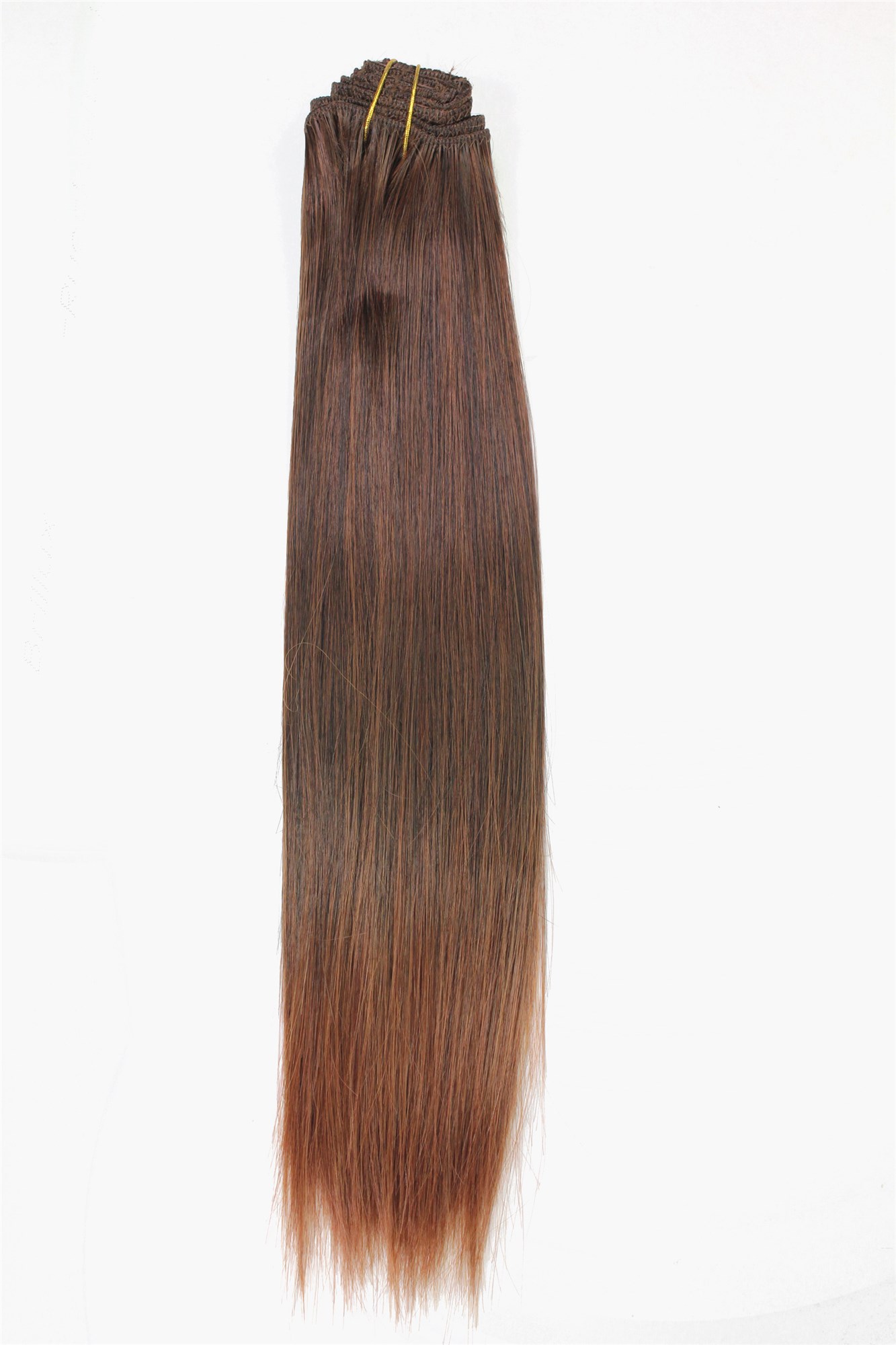 8-tlg Clip-in Komplett-Set Extensions Brünett Braun-Mix EX03-GGO-2T30, Ansicht 3, WIG ME UP: Ihr Perücken Online Shop glatte Extensions Brünett 40 cm lang