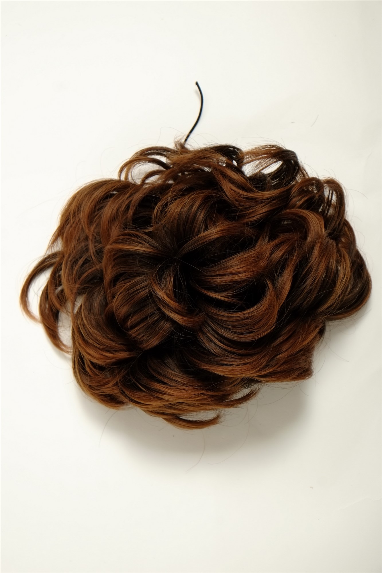 Haarteil Dutt Haarrose Buschig Schwarzbraun-Kupferbraun-Mix Q840-2T30, Ansicht 3, WIG ME UP: Ihr Perücken Online Shop lockiger Dutt Haarteil Schwarzbraun-Kupferbraun-Mix