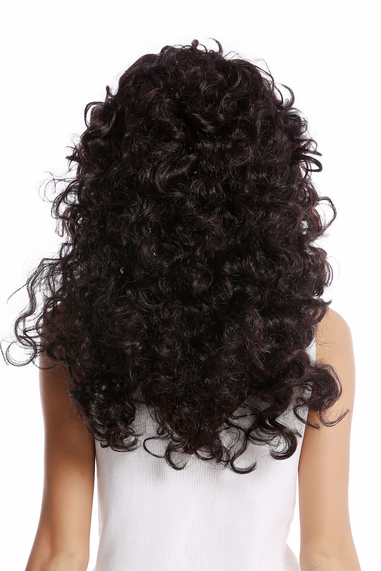 günstige Party Perücke, Perücke Volumen Mähne Schwarz Braun 0051-P30/P103, Ansicht 3, WIG ME UP: Ihr Perücken Online Shop lockige Party Perücke Braun lange Haare Unisex