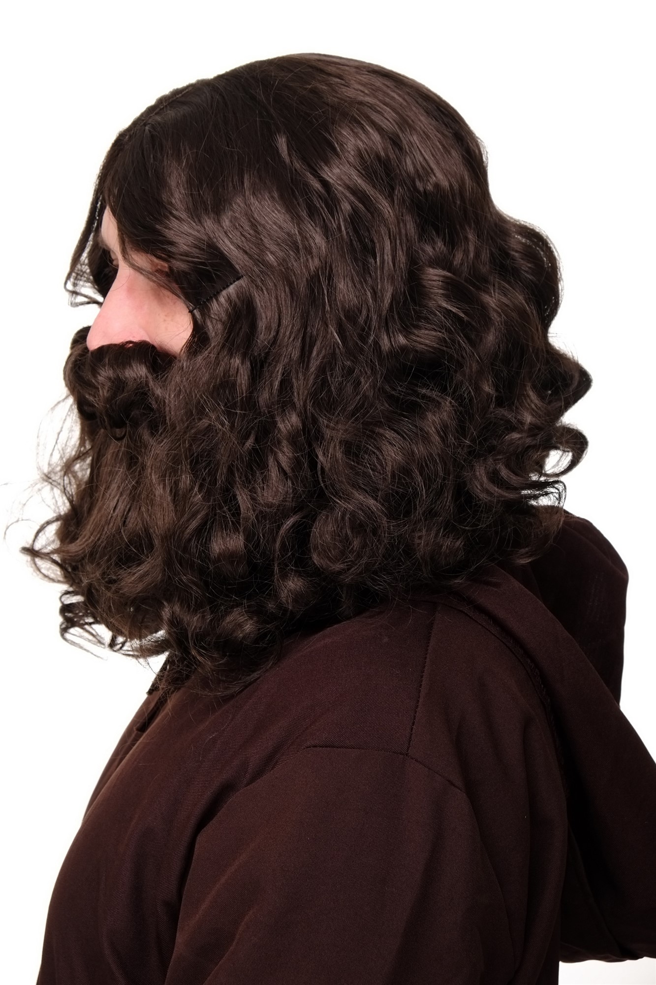 Party Wig, Men, Brown, wavy, shoulder-length