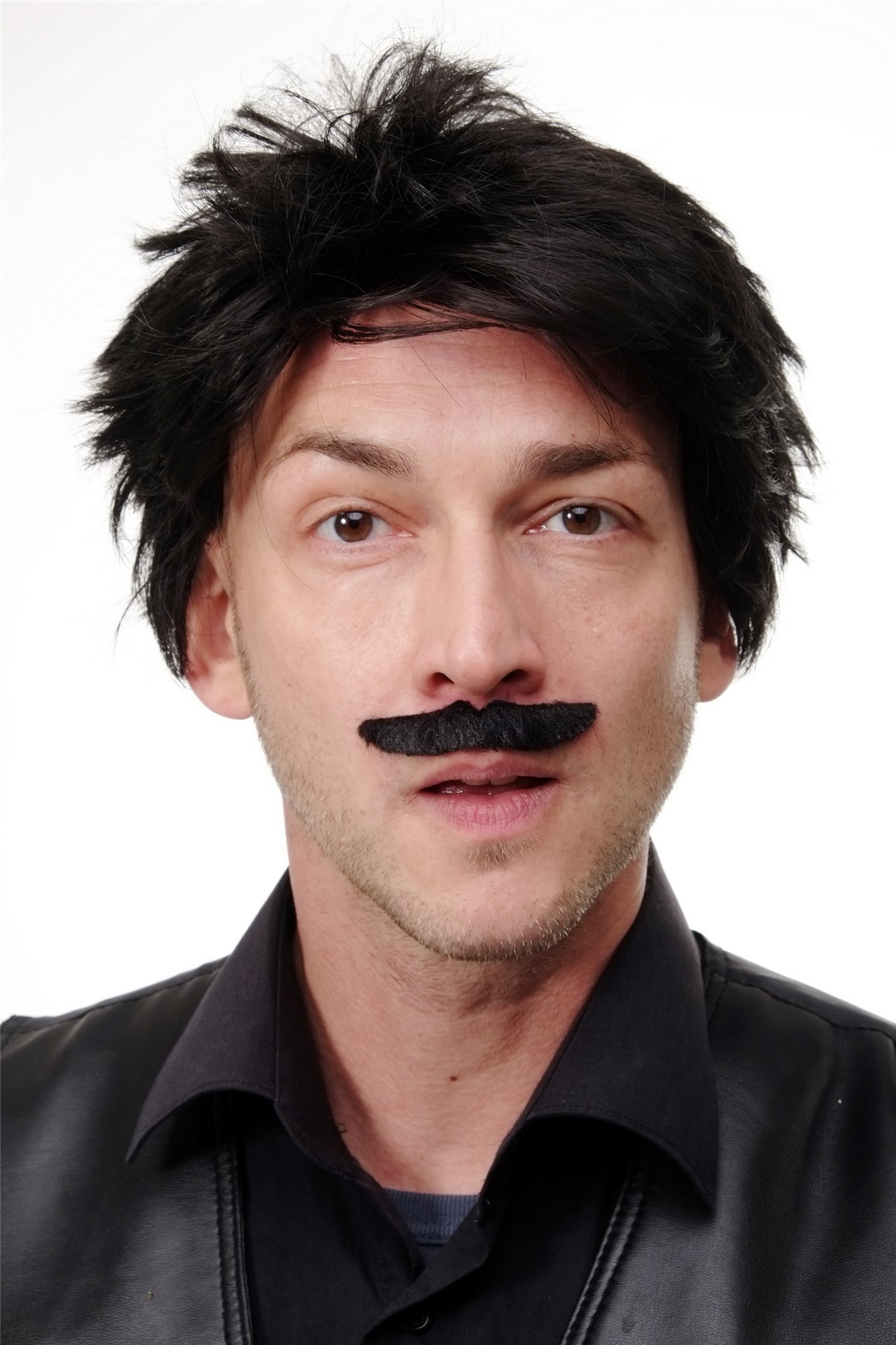 günstige Party Perücke, Bärte Schnurrbärte 6tlg. Set schwarz MM-007, Ansicht 5, WIG ME UP: Ihr Perücken Online Shop Bart aus Kunsthaar schwarz