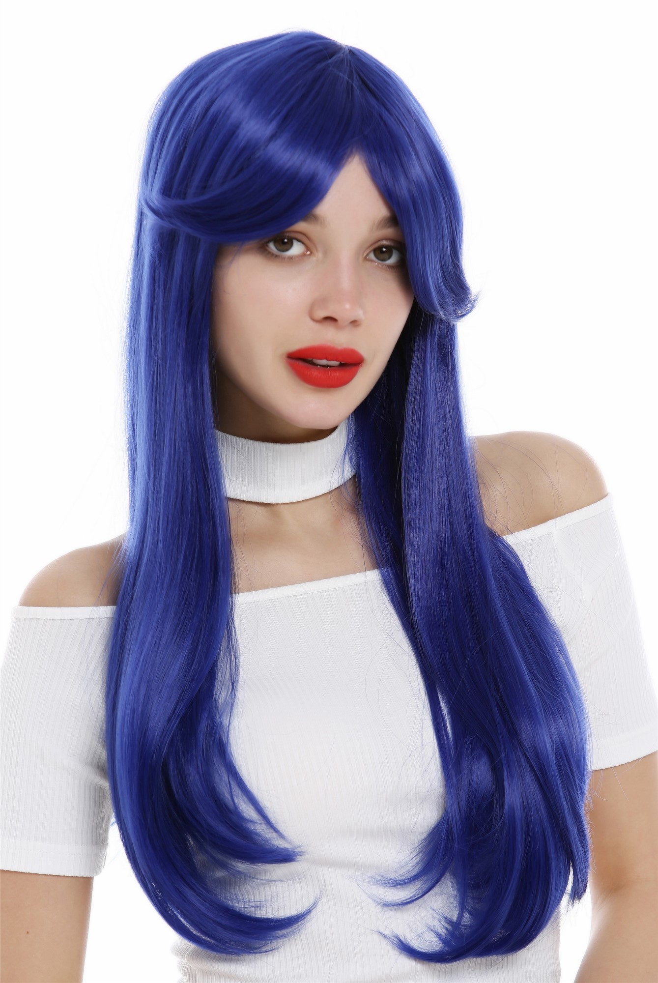 Quality Wigs, Ladies, blue-violet, straight, long