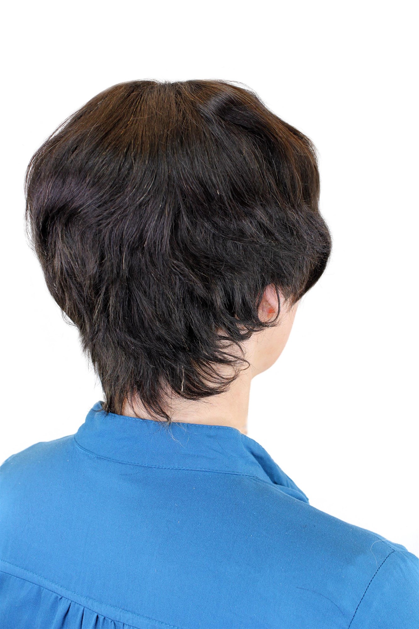 Lady women wig 100% human hair short natural undyedl dark brown color 8019HH, view 3, WIG ME UP: Your Perücken Online Shop Quality Wigs, Ladies, natural, undyed, wavy, short, 100% Human Hair
