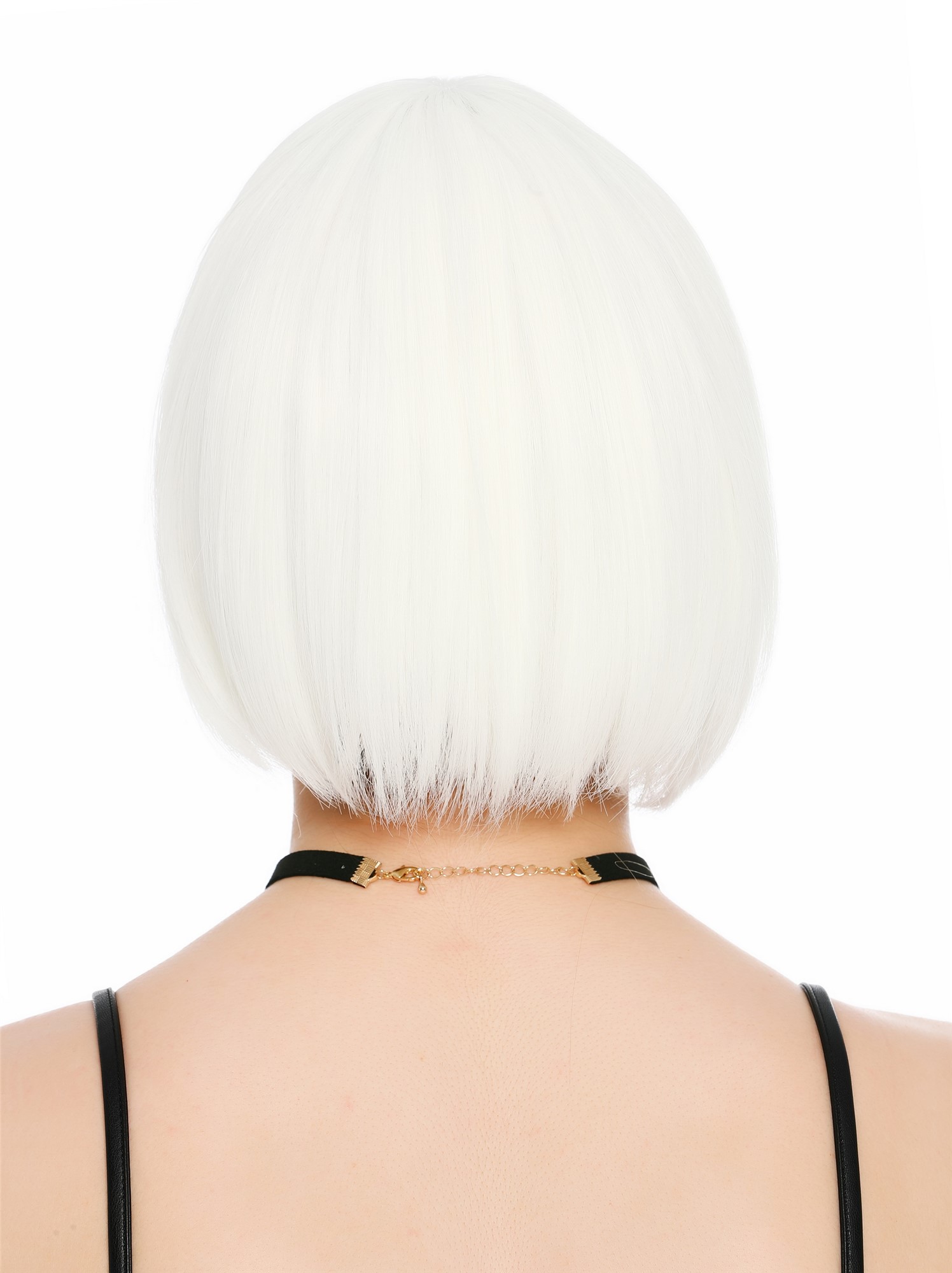 Damenperücke kurz Bob Pony glatt weiß SZL0751-FHY60