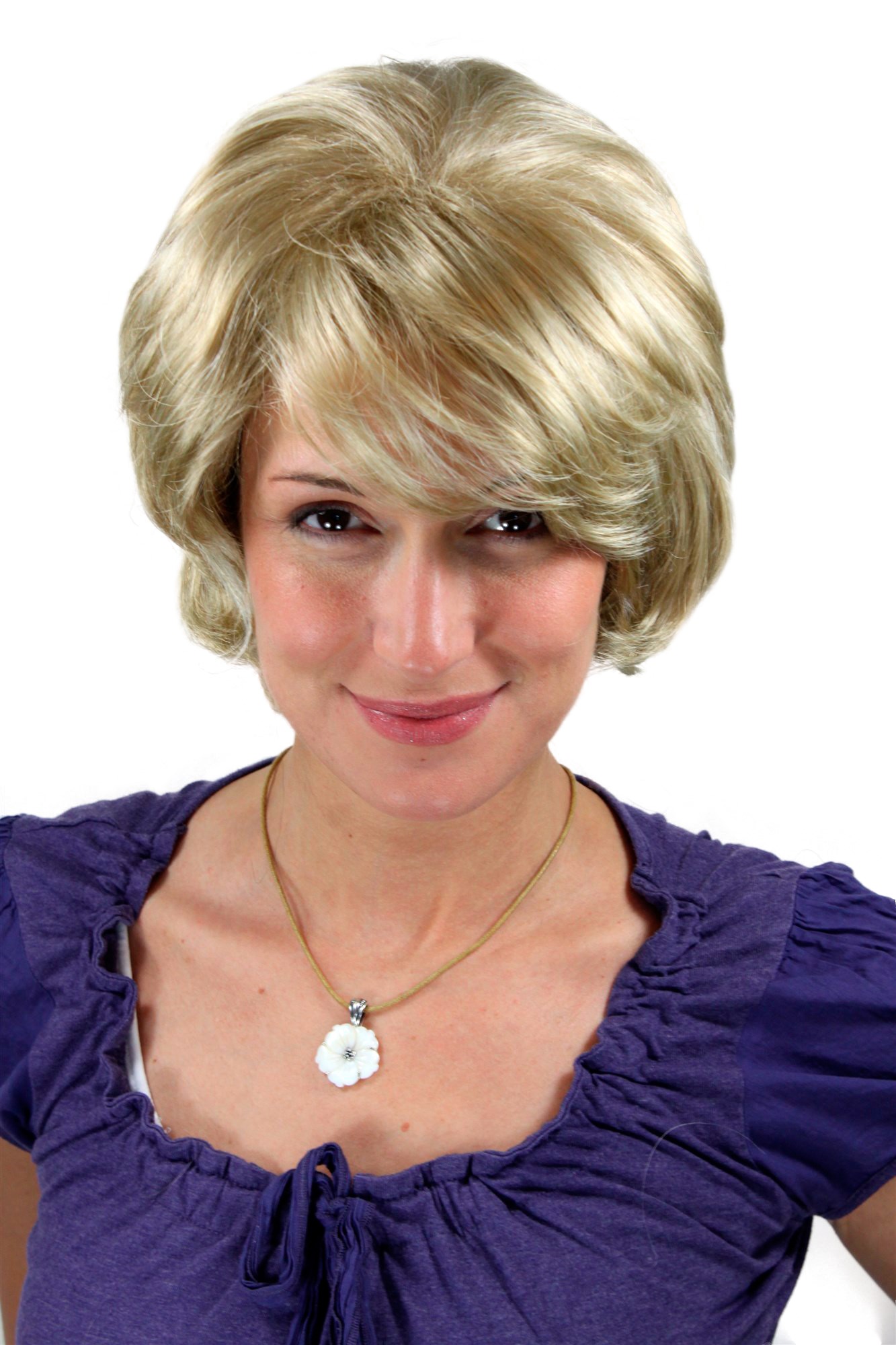 Lady women wig wavy volume ash blond platinum highlights short 1217, front view, WIG ME UP: Your Perücken Online Shop Quality Wigs, Ladies, ash blonde-platinum blonde, wavy, short