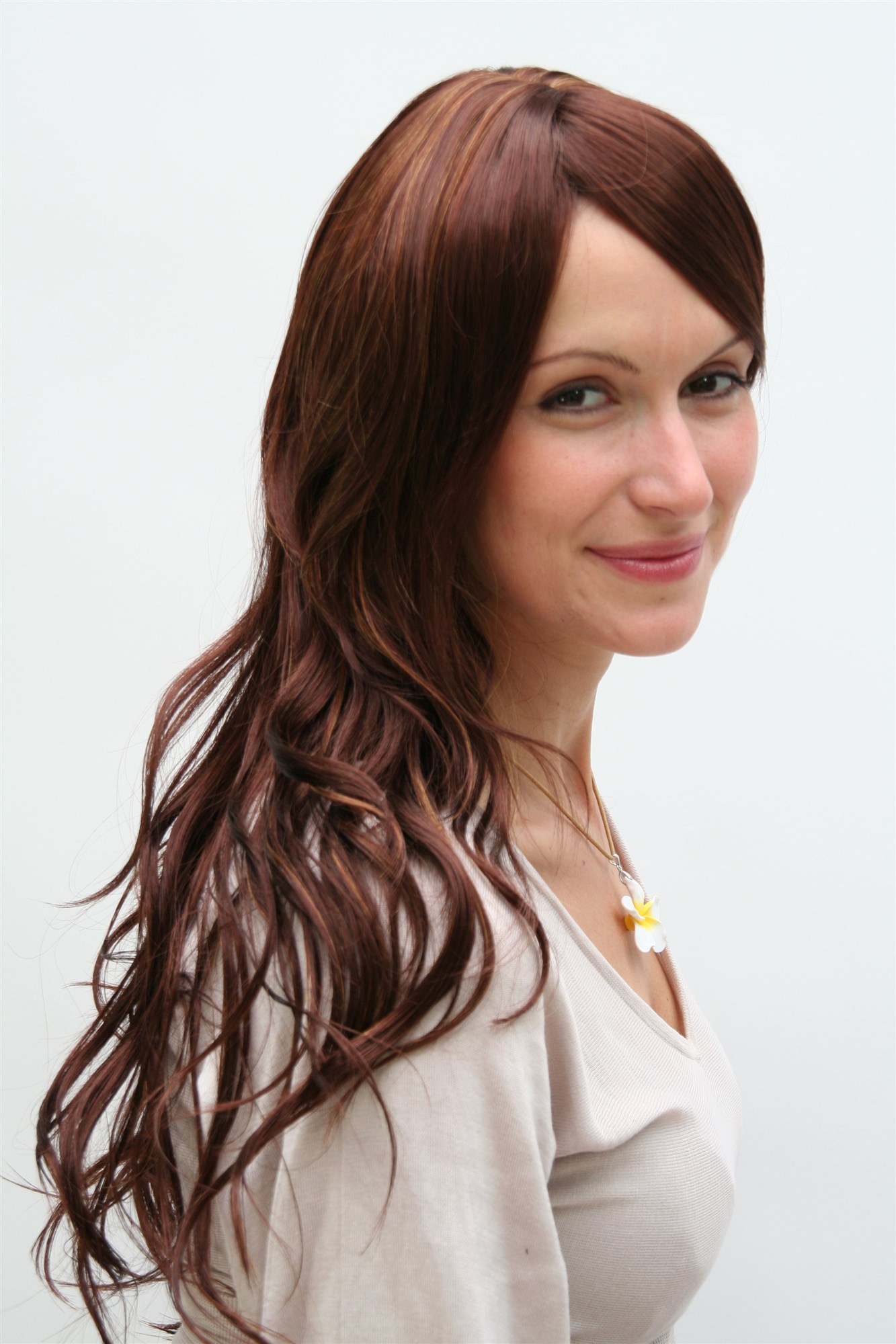 BEAUTIFUL brunette chestnut BROWN Lady  Wig CUTE & SEXY PARTING wavy long (9320-33/30C), view 2, WIG ME UP: Your Perücken Online Shop Quality Wigs, Ladies, red-brown-chestnut mix, wavy, long