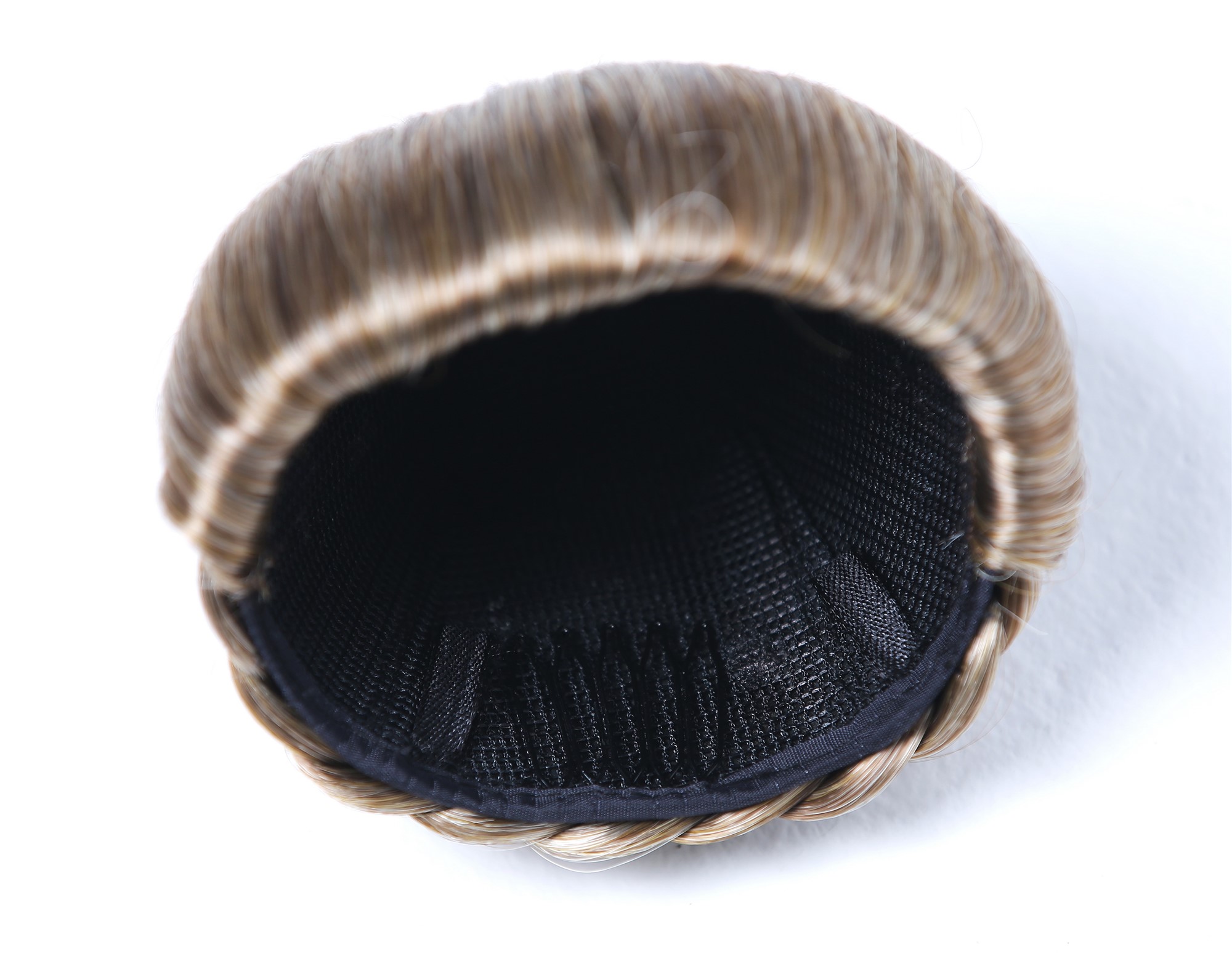 Dutt Haardutt Chignon traditionell geflochten Braun Blond gesträhnt TYP-0062-CHOCO, Ansicht 5, WIG ME UP: Ihr Perücken Online Shop geflochtener Dutt Haarteil Braun-Blond-Mix