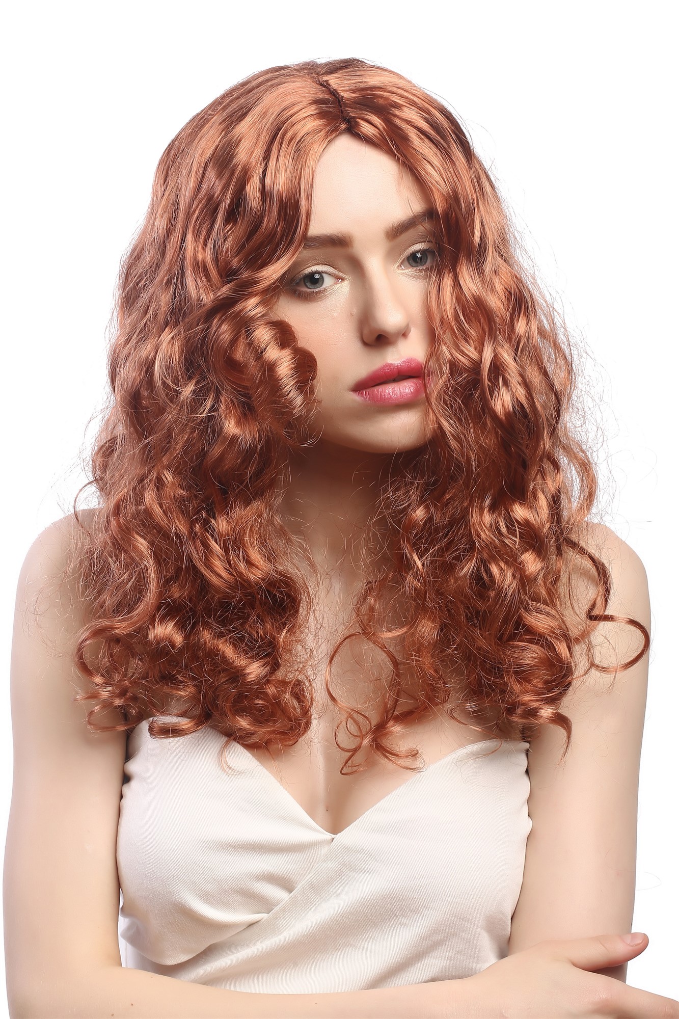 Party Wig, Ladies, Red, wavy, long