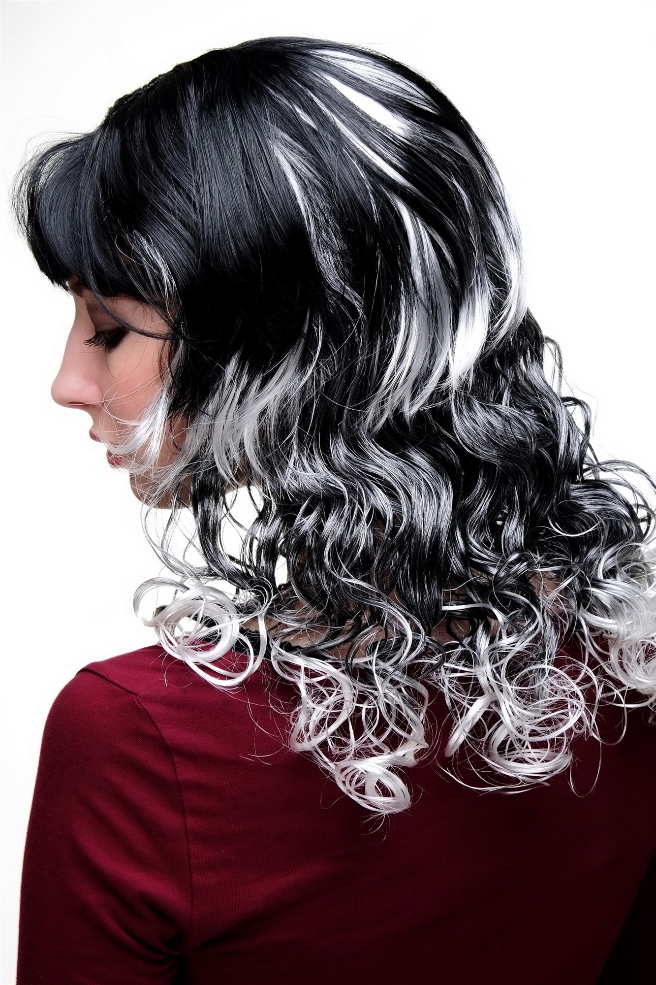 Party/Fancy Dress Lady WIG black grey pigtails BAROQUE WITCH sorceress COSPLAY Anime Gothic Lolita, view 4, WIG ME UP: Your Perücken Online Shop Party Wig, Ladies, Black, curled, long