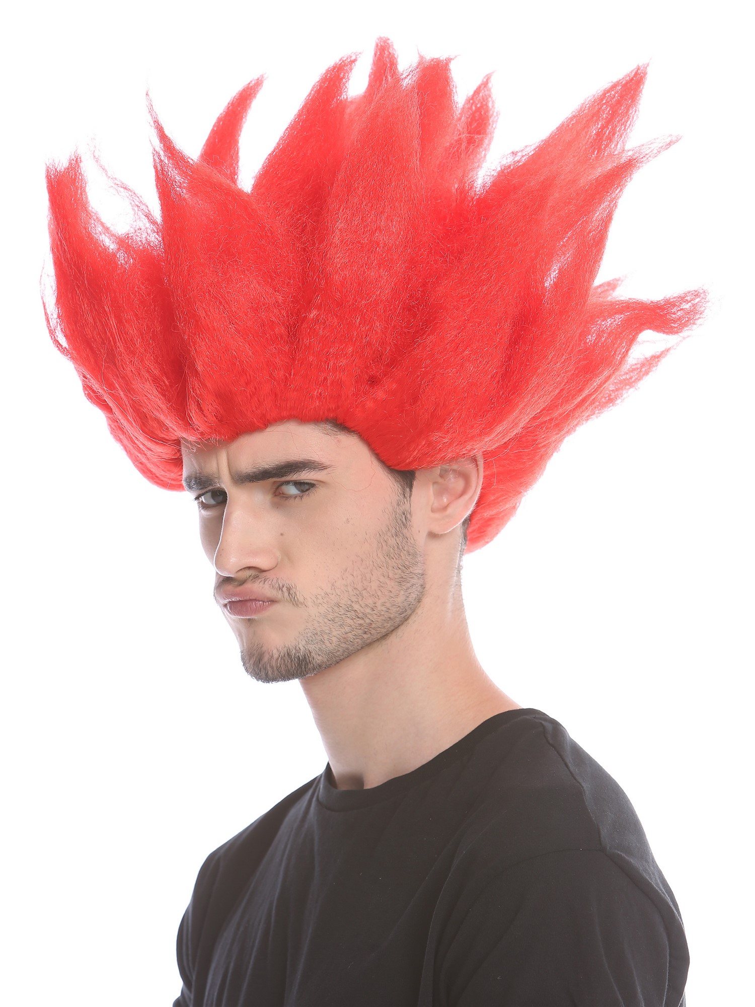 Lady Gents Man Party Wig Demon Devil Flower Fairy Fire red teased high 91062, view 3, WIG ME UP: Your Perücken Online Shop Party Wig, Unisex, Red, wavy, short