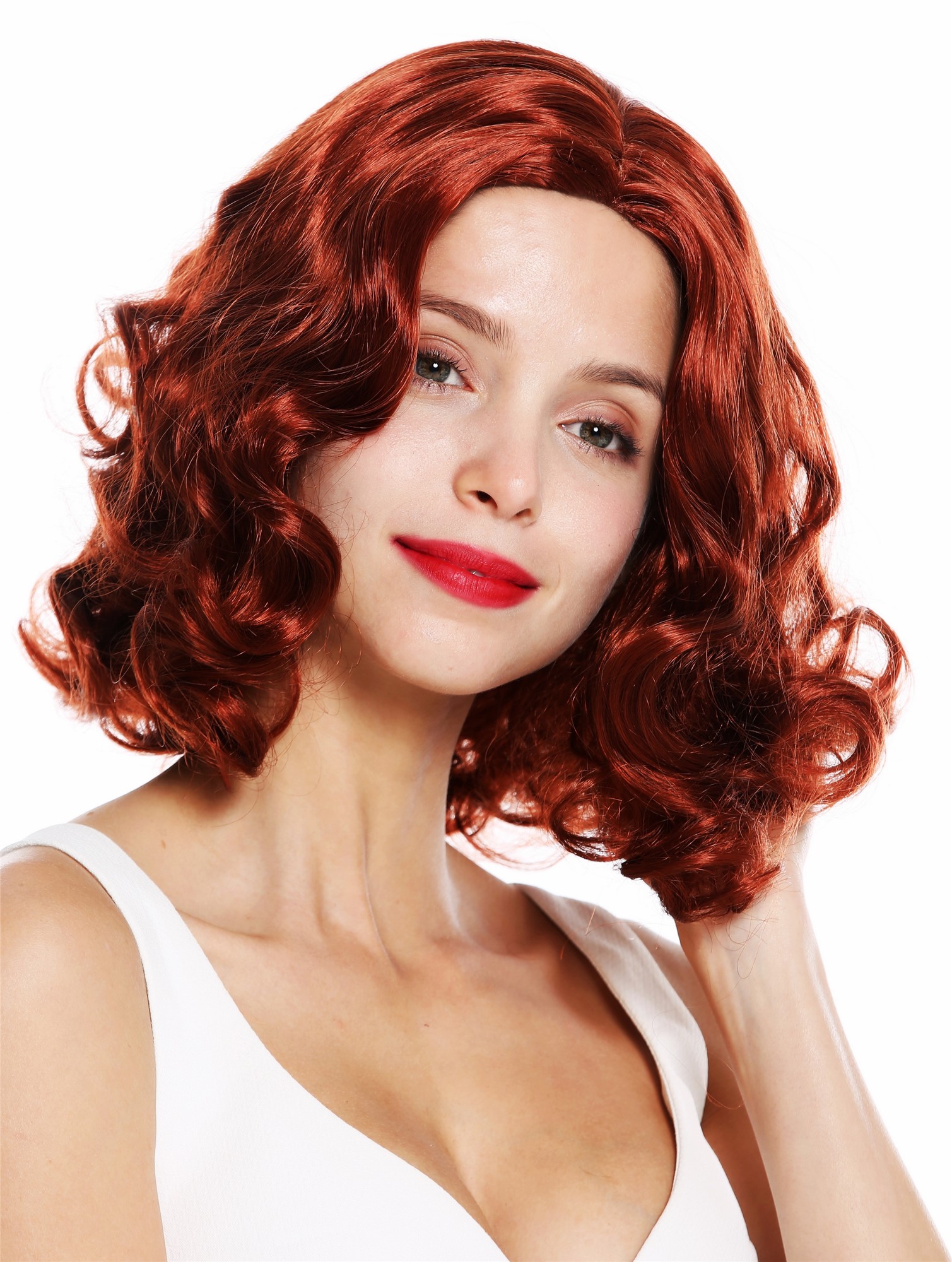 Lady wig 20's swing Charleston middle parting wavy dark copper red GFW1726, view 2, WIG ME UP: Your Perücken Online Shop Quality Wigs, Ladies, copper, wavy, short