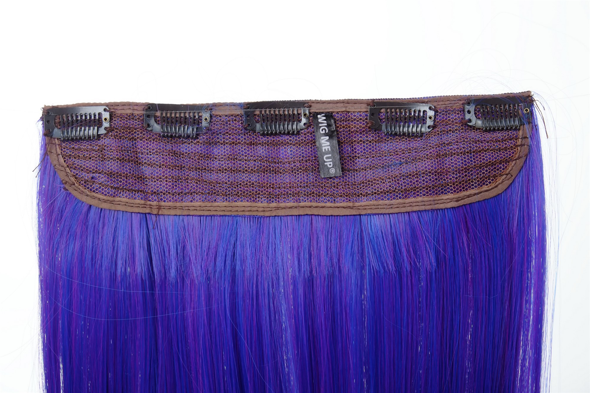 5 Clips Clip-In Extension Ombre Blauviolett-Neonblau-Mix YZF-3179P-T2420TTF2517, Ansicht 3, WIG ME UP: Ihr Perücken Online Shop glatte Halbperücke Blauviolett-Neonblau-Mix 60 cm lang