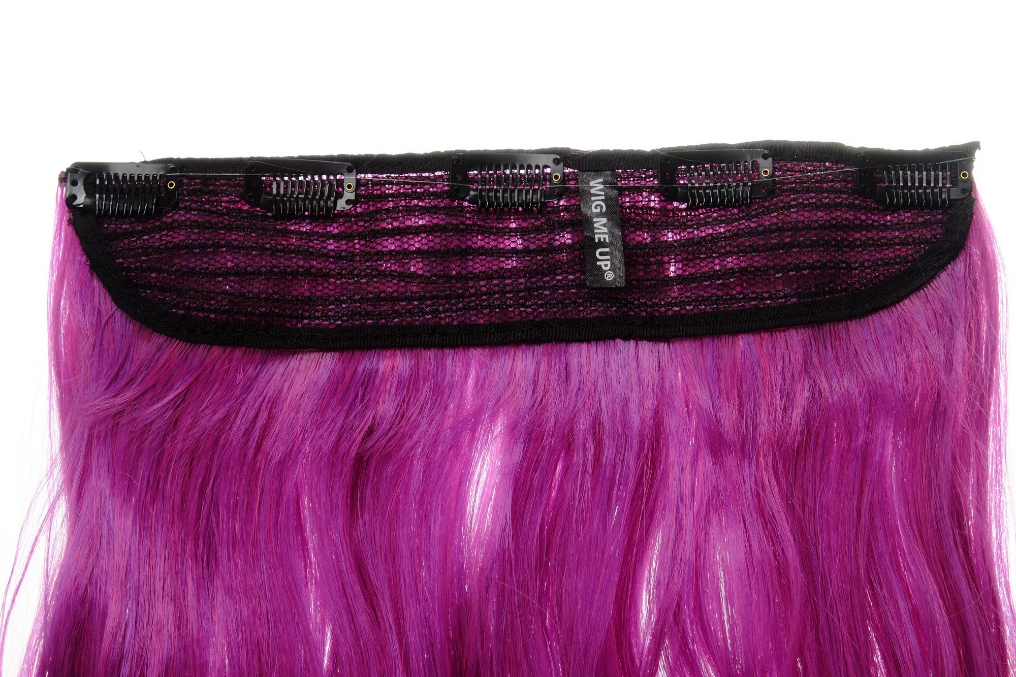 Haarteil Extension breit 5 Clips wellig Dunkelrosa-Blauviolett-Mix YZF-3180-T2356TT3533, Ansicht 3, WIG ME UP: Ihr Perücken Online Shop wellige Halbperücke Dunkelrosa-Blauviolett-Mix 50 cm lang