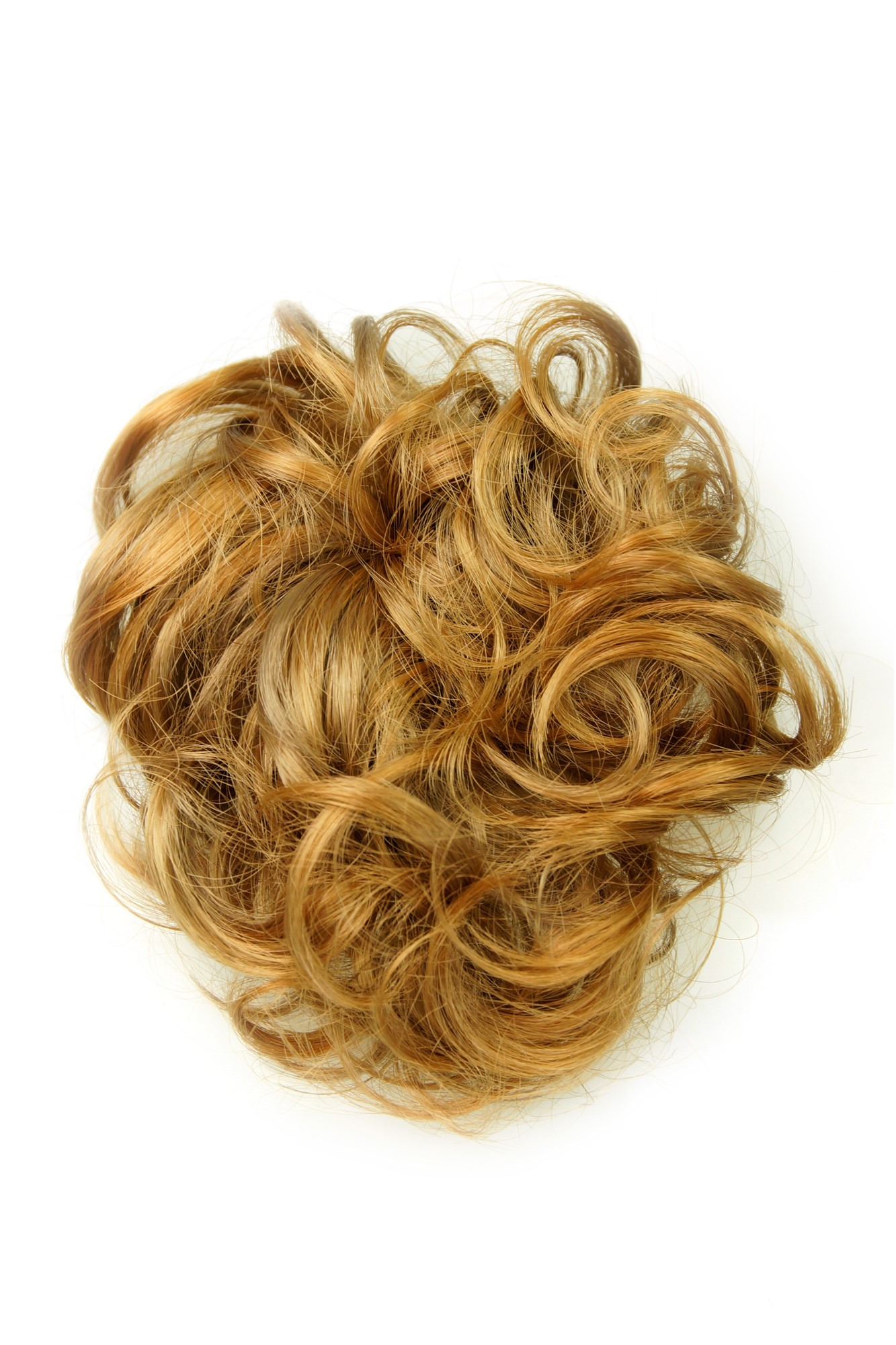 Scrunchie lockig dunkelblond-blond 18 cm