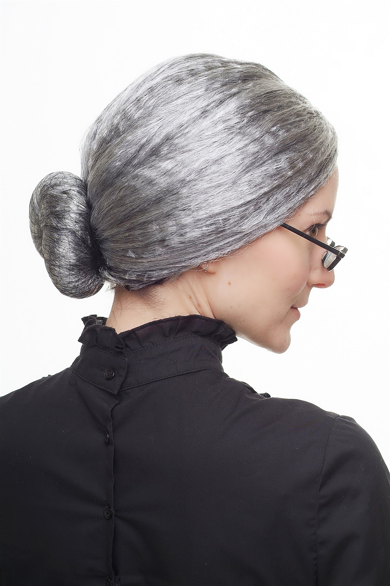 Party/Fancy Dress/Halloween WIG grey Grandmother Granny Boarding School Mistress 69020-P103-68, view 5, WIG ME UP: Your Perücken Online Shop Party Wig, Unisex, Grey, straight, short