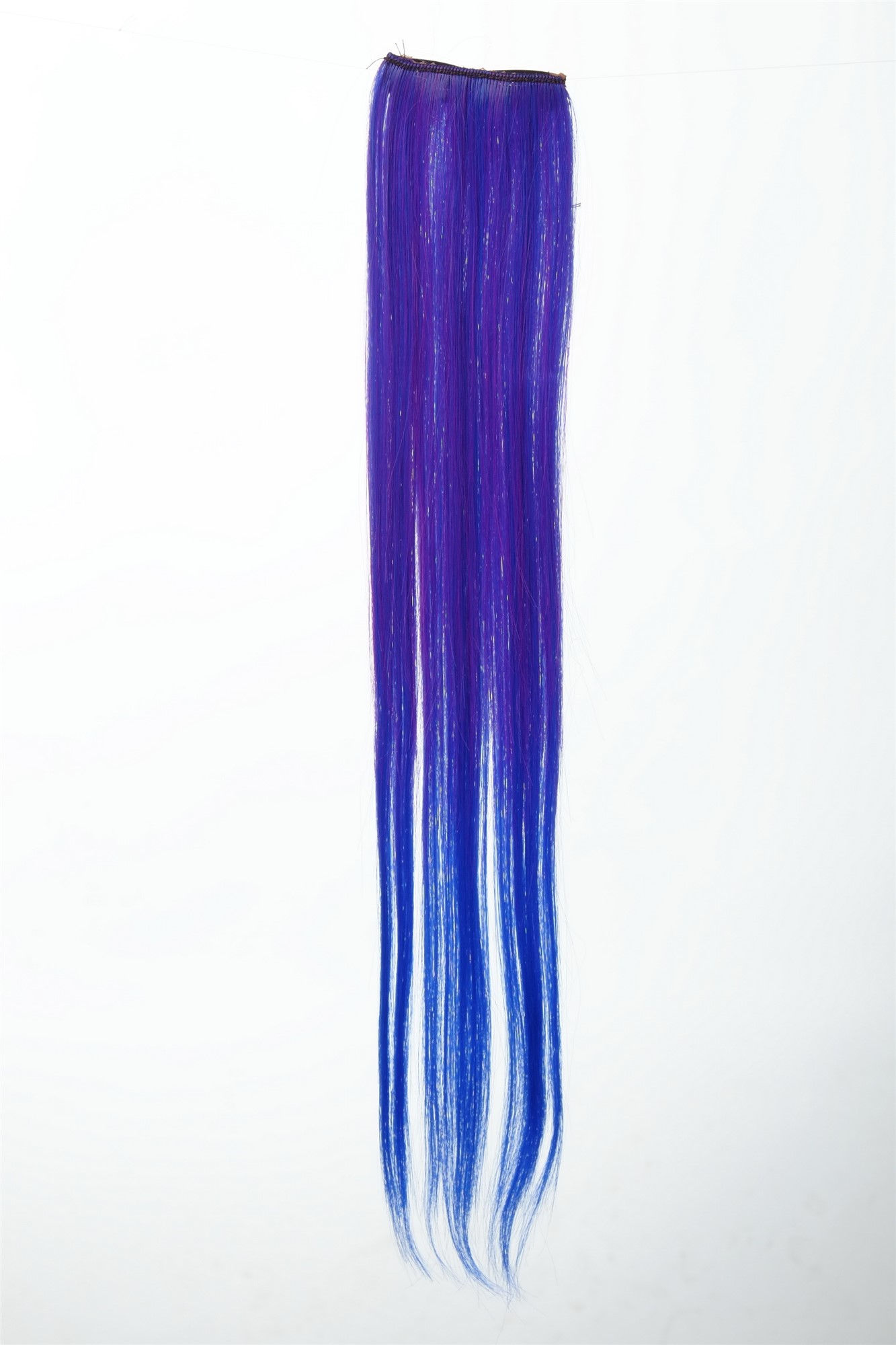 glatte Extensions Blauviolett-Neonblau-Mix 45 cm lang