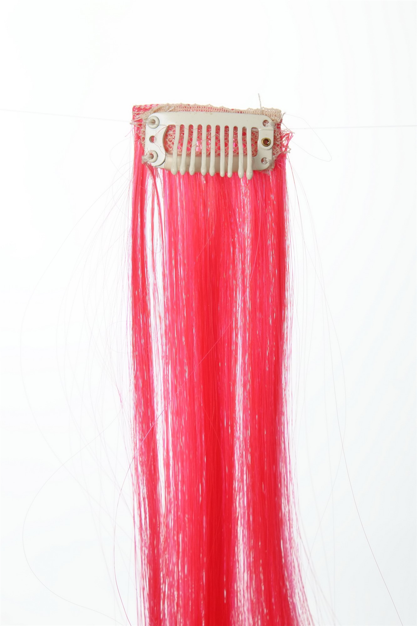 glatte Extensions Knallrot-Neonrosa-Mix 45 cm lang