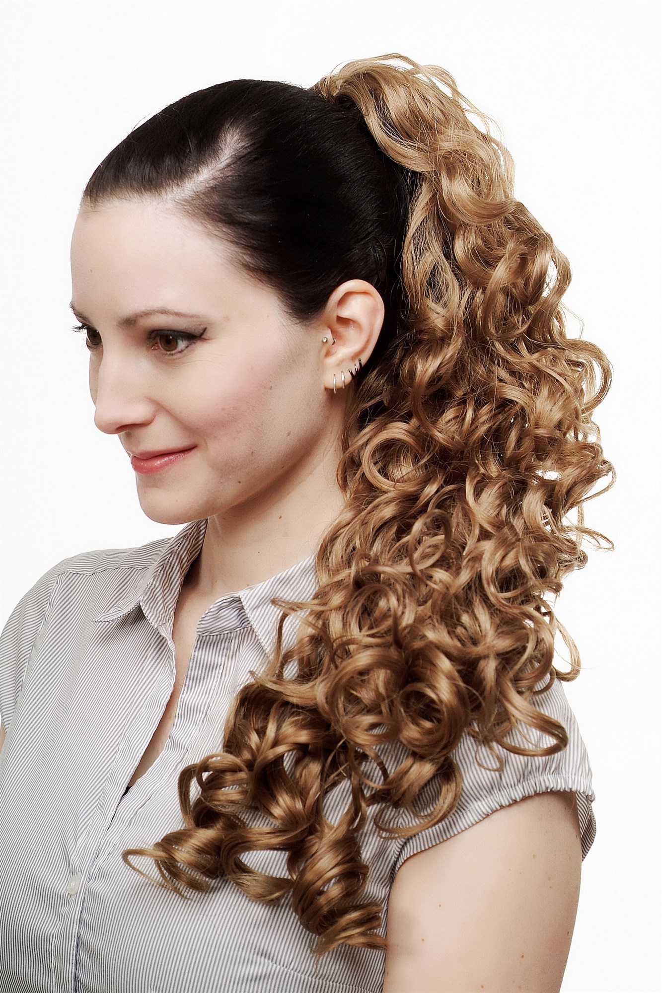 N310-15 Hairpiece PONYTAIL extension VERY long MASSIVE volume voluminous curly AMAZING curls kinks dark honey blond 23", view 3, WIG ME UP: Your Perücken Online Shop Ponytails, dark blonde, curled, long