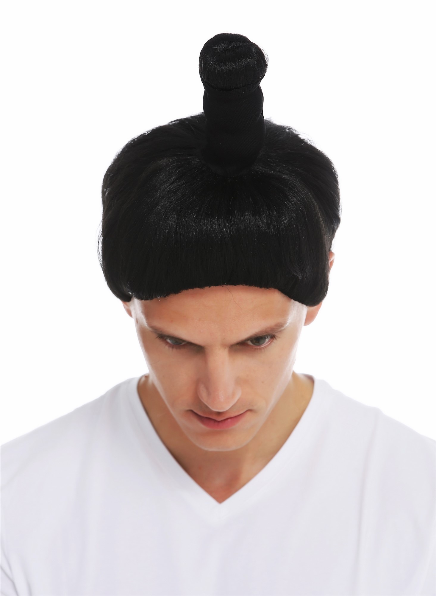 Wig Halloween carnival men women Samurai Chinese Japan sword fight 68619, view 5, WIG ME UP: Your Perücken Online Shop Party Wig, Men, pitch black, straight, short