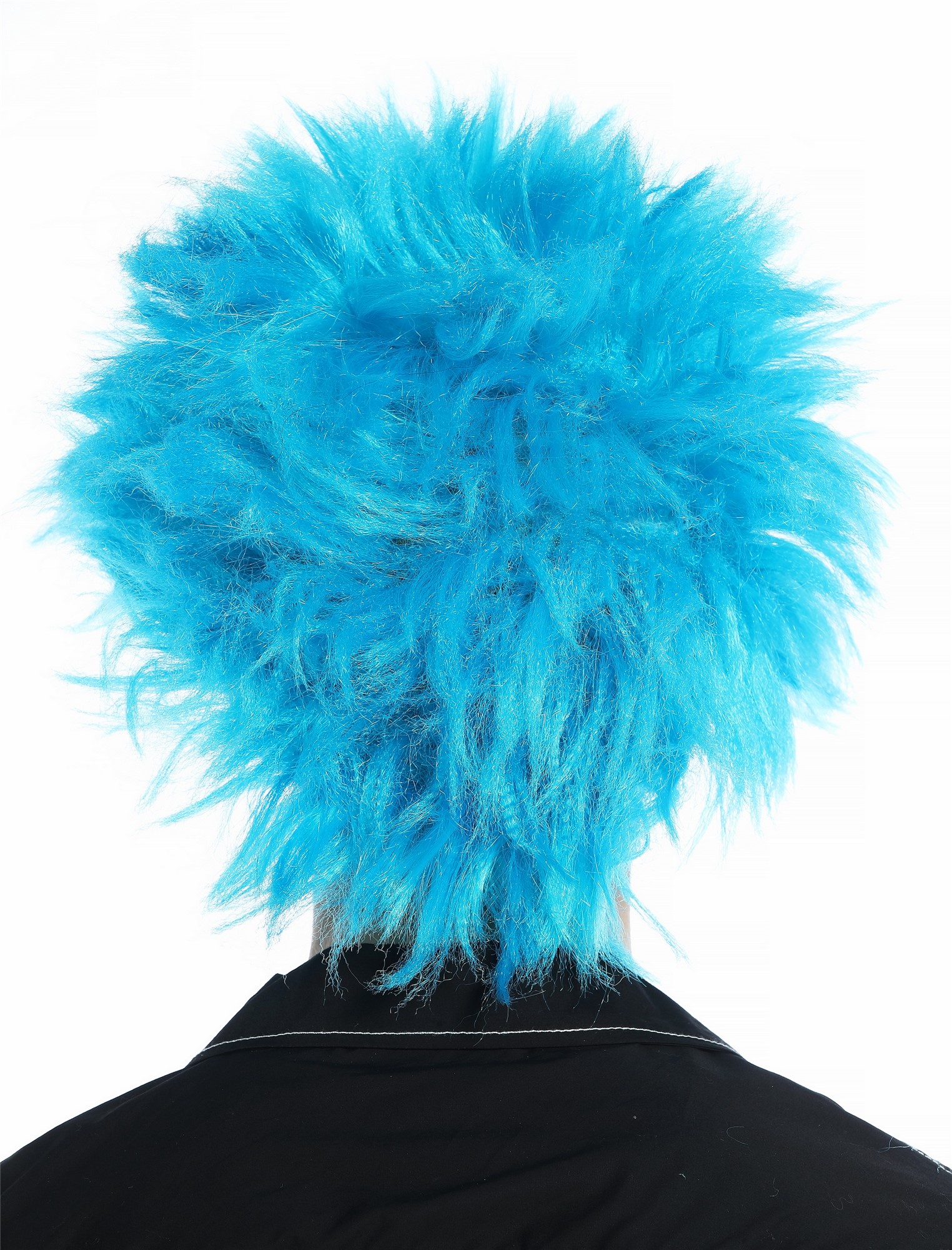 Halloween Carnival wig men women 80s punk waved teased blue CW-030-PC40 , view 4, WIG ME UP: Your Perücken Online Shop Party Wig, Unisex, Blue, wavy, short