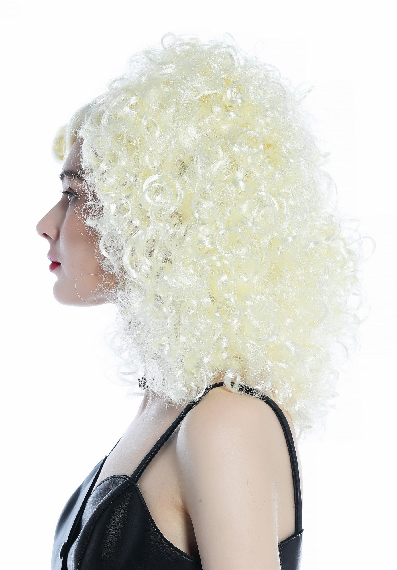günstige Party Perücke, Perücke Prinzessin platinblond lockig Locken Tolle 70287-FR615-613, Ansicht 3, WIG ME UP: Ihr Perücken Online Shop lockige Party Perücke Platinblond schulterlange Haare für Damen