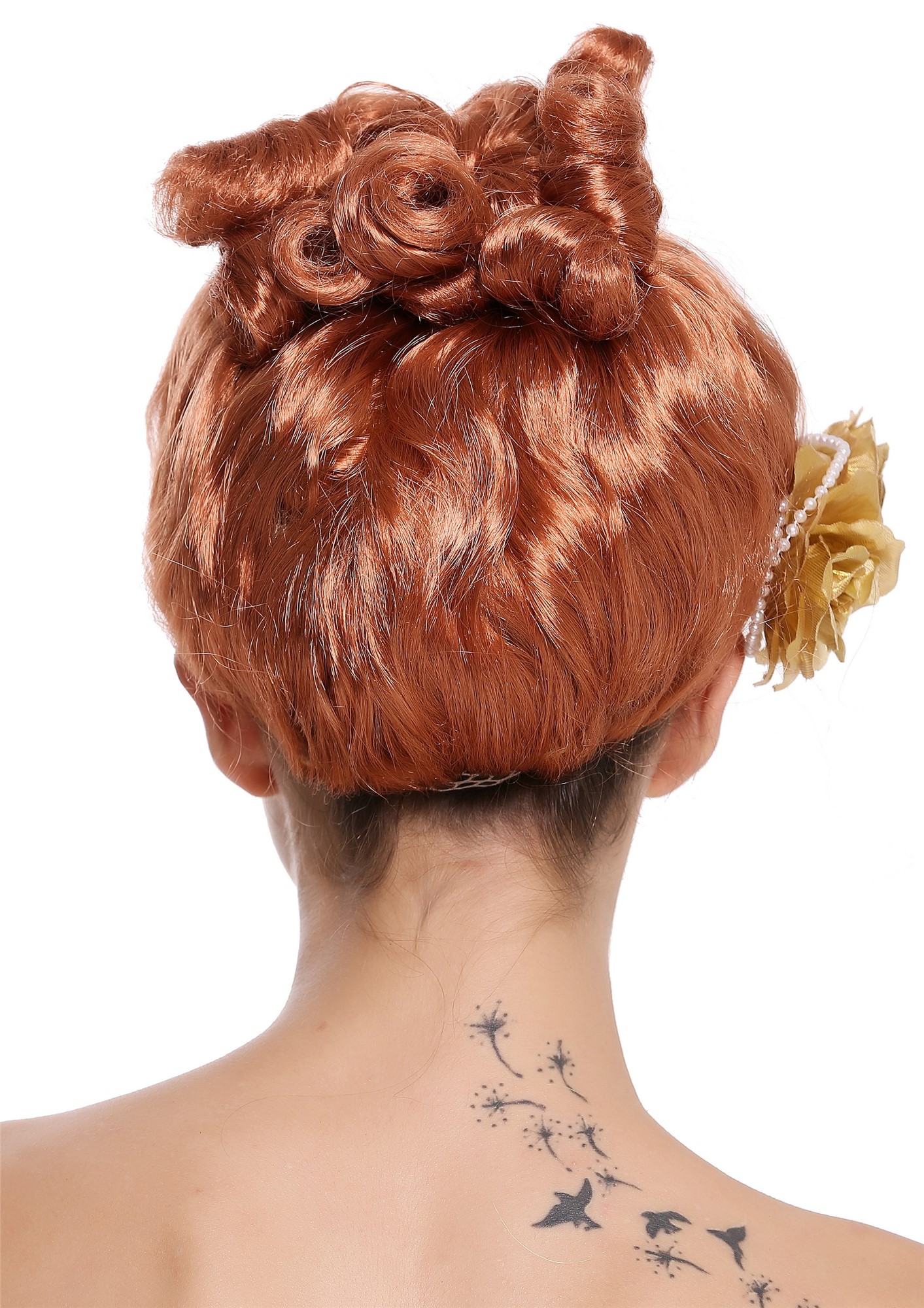 Lady Party Wig Red Rose victorian Saloon Girl Dancer CXH-005-P130, view 4, WIG ME UP: Your Perücken Online Shop Party Wig, Ladies, Red, curled, short