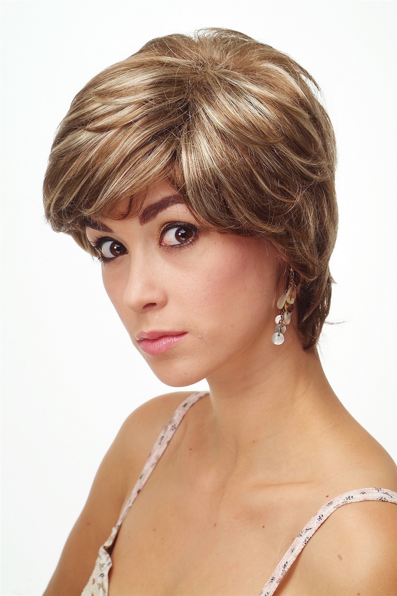 CH-1309-L12-26 Lady  Wig short, sexy and naugthy streaked straight with parting brown blond mix, view 3, WIG ME UP: Your Perücken Online Shop Quality Wigs, Ladies, golden brown-light blonde mix, straight, short