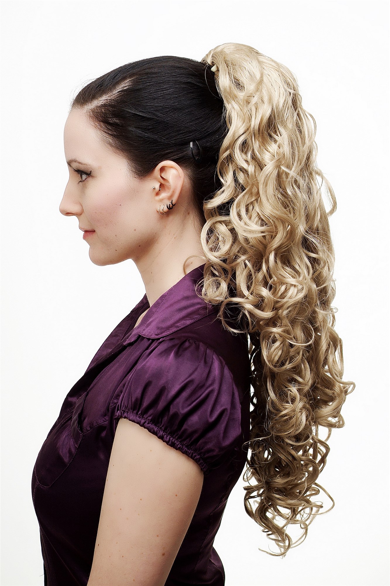 N310-22 Hairpiece PONYTAIL extension VERY long MASSIVE volume voluminous curly AMAZING curls kinks middle medium blond 23", view 4, WIG ME UP: Your Perücken Online Shop Ponytails, light blonde, curled, long