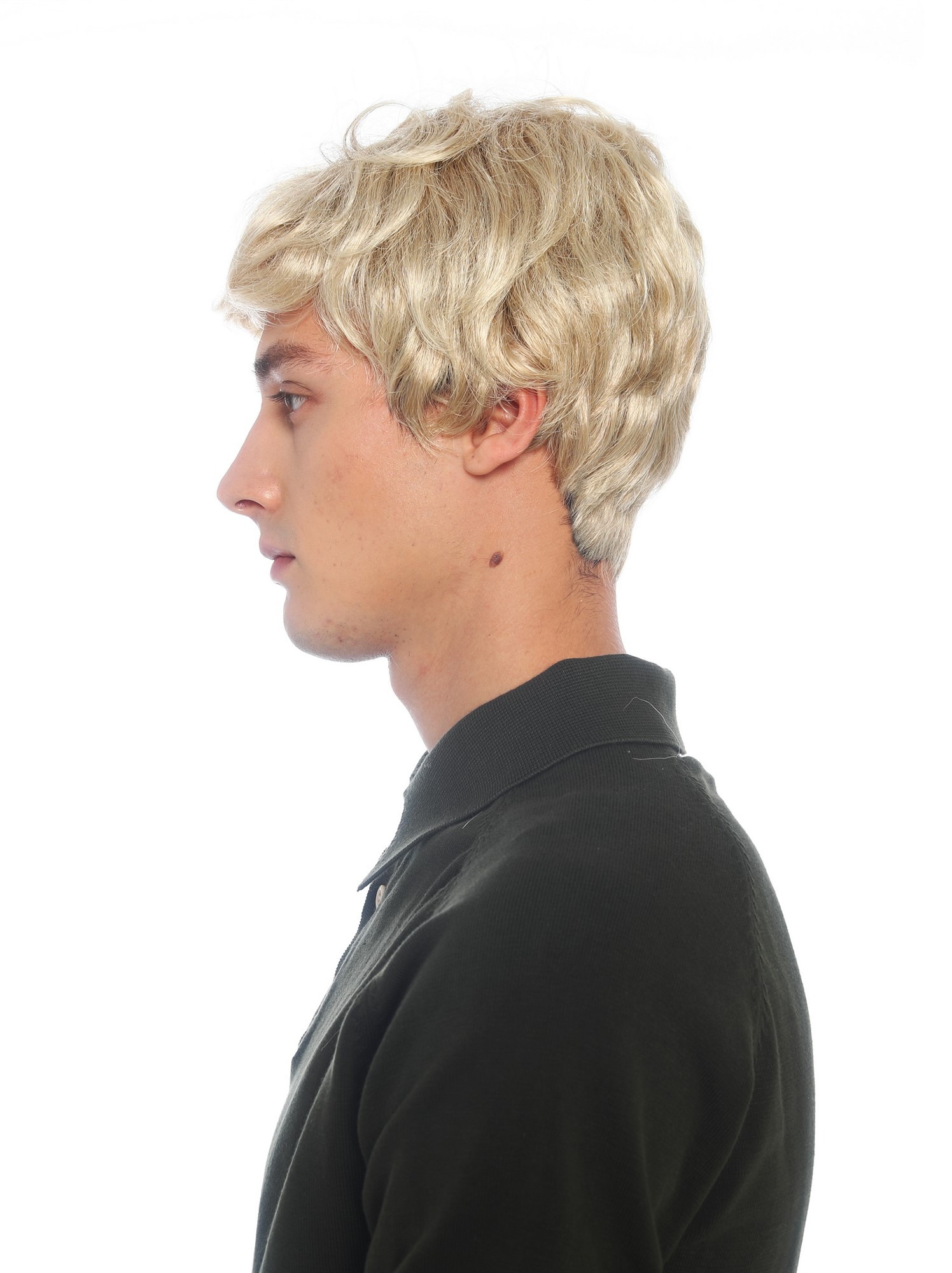 Perücke Damen Herren burschikos androgyn unsisex kurz wild gewellt Hellblond Mix VK-72-16T613
