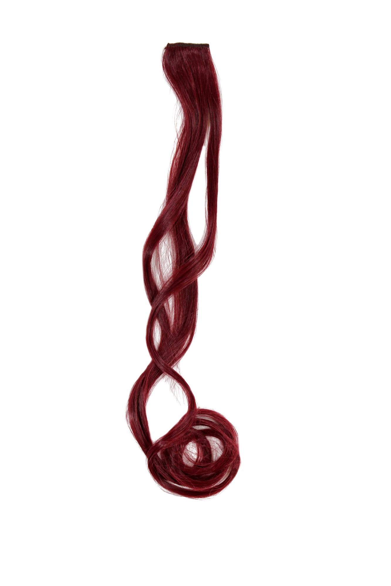 1 Clip Extension Strähne wellig 65 cm Dunkelrot YZF-P1C25-T2315, Vorderansicht, WIG ME UP: Ihr Perücken Online Shop wellige Extensions Dunkelrot 63 cm lang